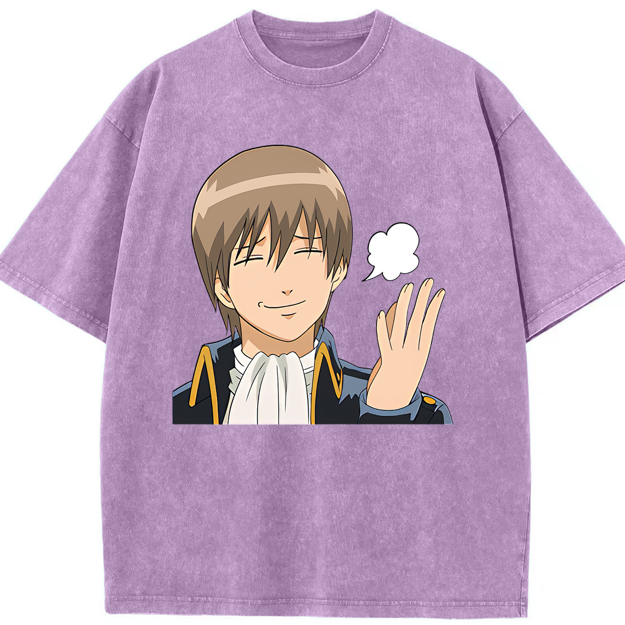 （画像用） ぎんたま 坂田銀時（さかたぎんとき） 神楽 志村新八（しむら しんぱち） GINTAMA Sakata Gintoki Kagura Shimura Shinpachi 綿100% ヴィンテージ風 半袖Tシャツ（フロントプリント）