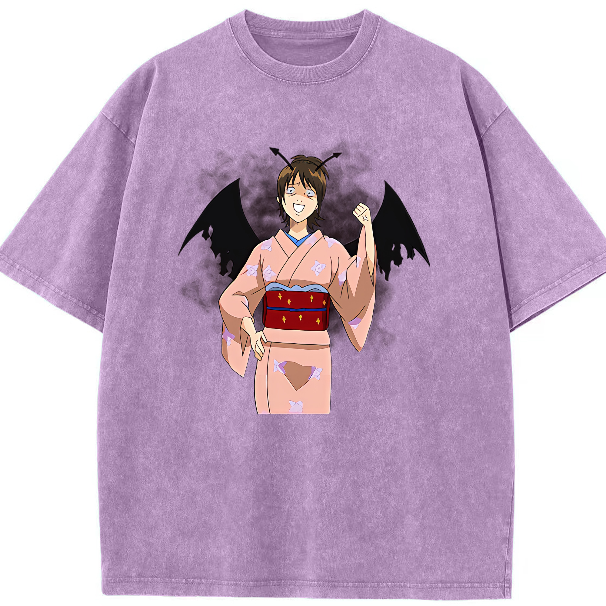 （画像用） ぎんたま 坂田銀時（さかたぎんとき） 神楽 志村新八（しむら しんぱち） GINTAMA Sakata Gintoki Kagura Shimura Shinpachi 綿100% ヴィンテージ風 半袖Tシャツ（フロントプリント）