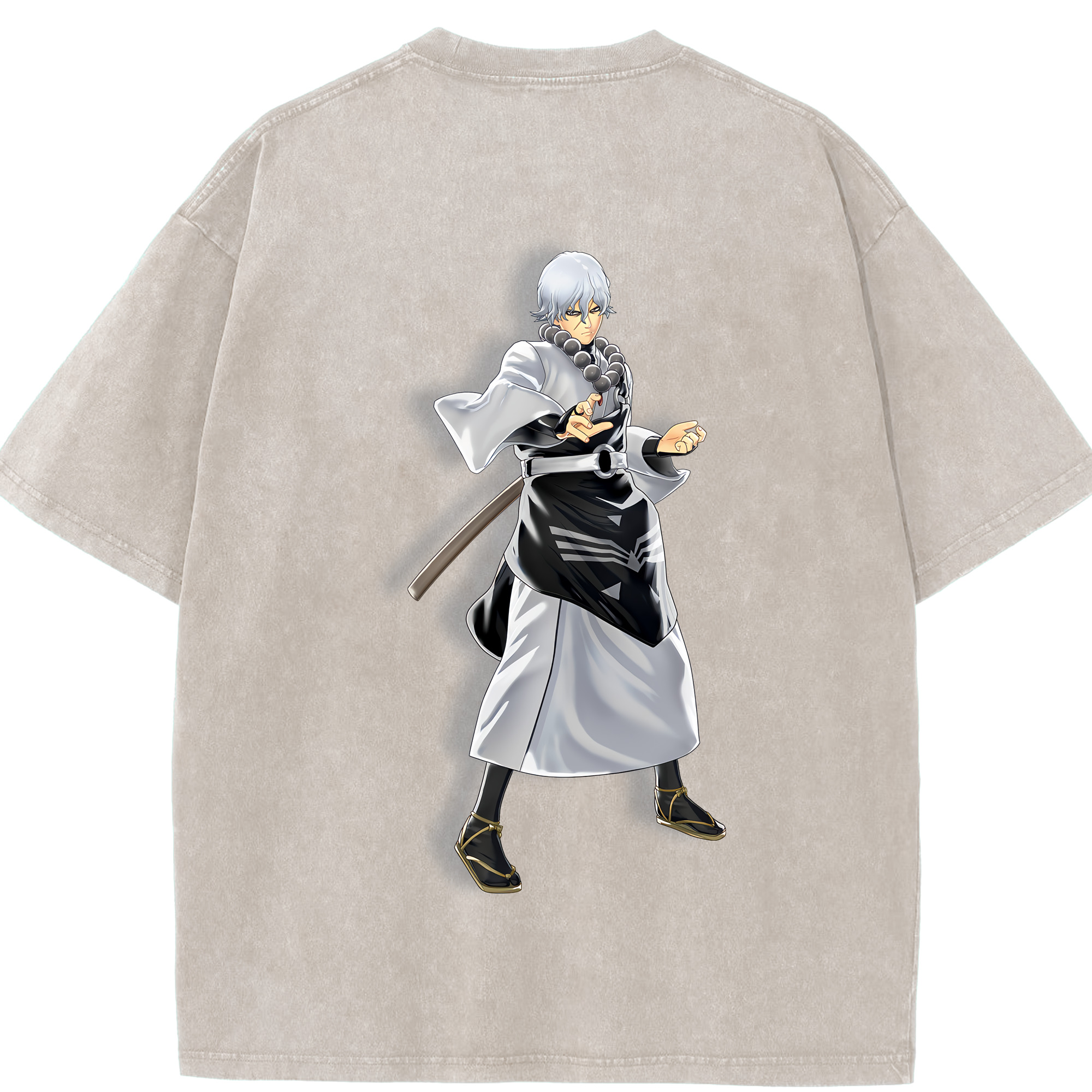 （画像用） ぎんたま 坂田銀時（さかたぎんとき） 神楽 志村新八（しむら しんぱち） GINTAMA Sakata Gintoki Kagura Shimura Shinpachi 綿100% ヴィンテージ風 半袖Tシャツ（背面プリント）
