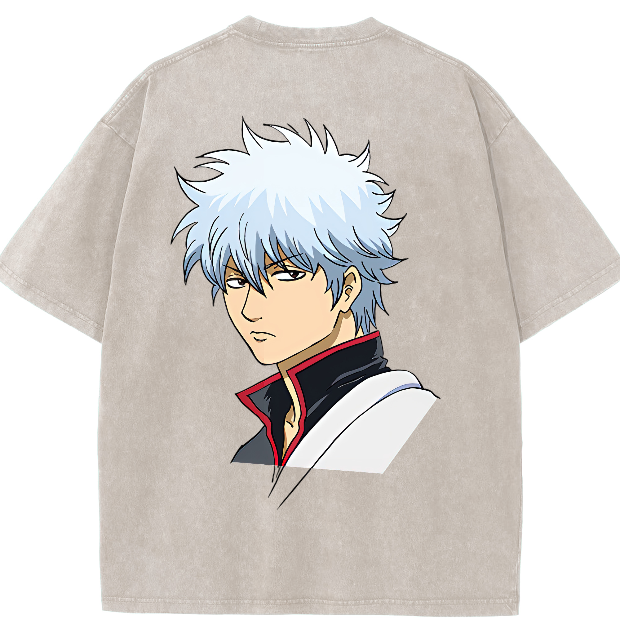 （画像用） ぎんたま 坂田銀時（さかたぎんとき） 神楽 志村新八（しむら しんぱち） GINTAMA Sakata Gintoki Kagura Shimura Shinpachi 綿100% ヴィンテージ風 半袖Tシャツ（背面プリント）