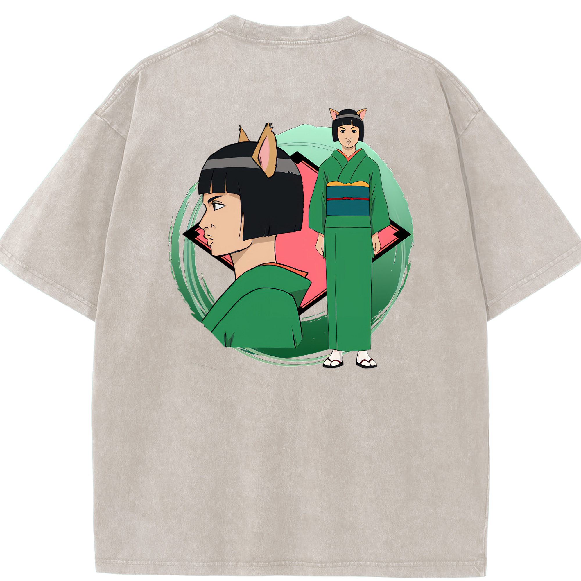 （画像用） ぎんたま 坂田銀時（さかたぎんとき） 神楽 志村新八（しむら しんぱち） GINTAMA Sakata Gintoki Kagura Shimura Shinpachi 綿100% ヴィンテージ風 半袖Tシャツ（背面プリント）