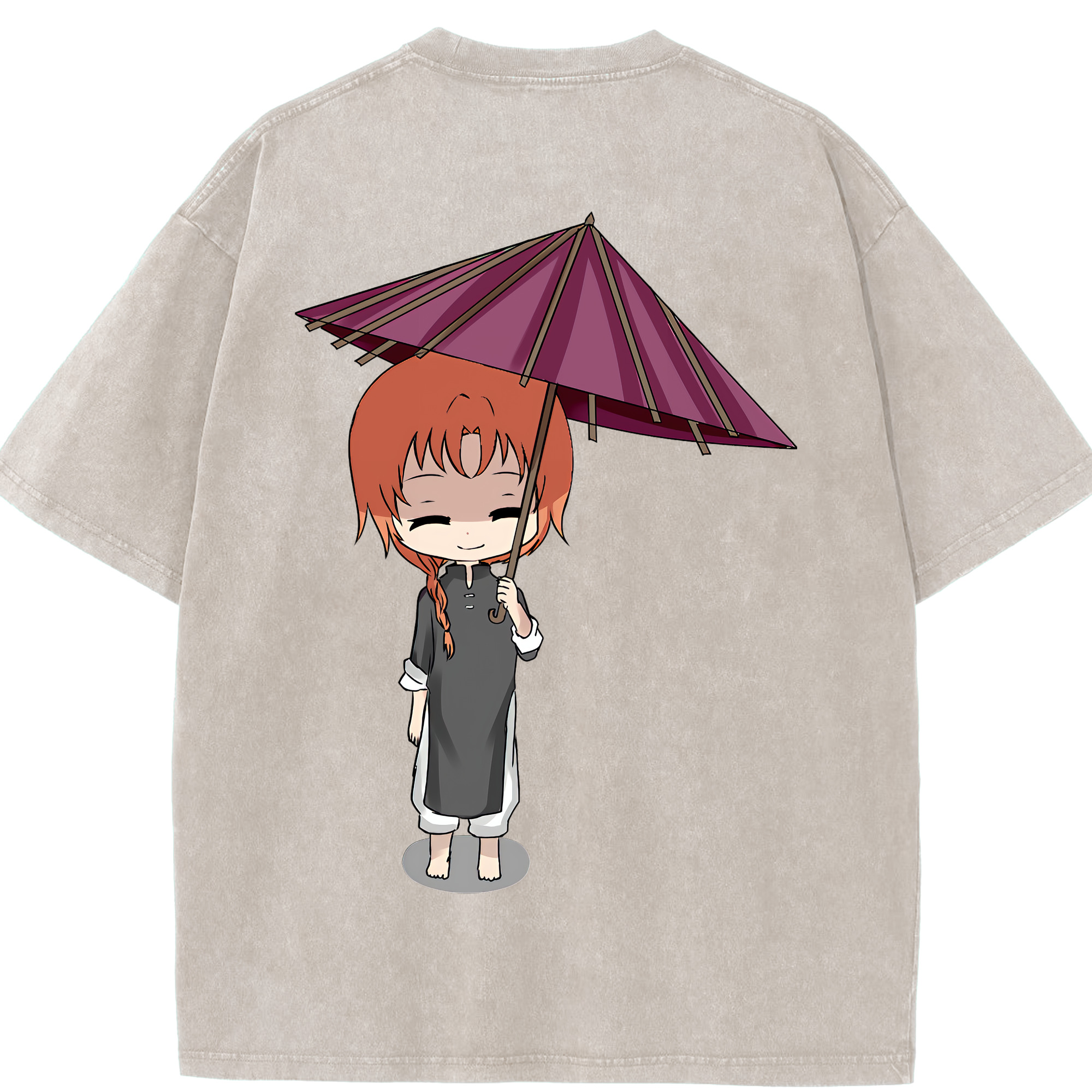 （画像用） ぎんたま 坂田銀時（さかたぎんとき） 神楽 志村新八（しむら しんぱち） GINTAMA Sakata Gintoki Kagura Shimura Shinpachi 綿100% ヴィンテージ風 半袖Tシャツ（背面プリント）