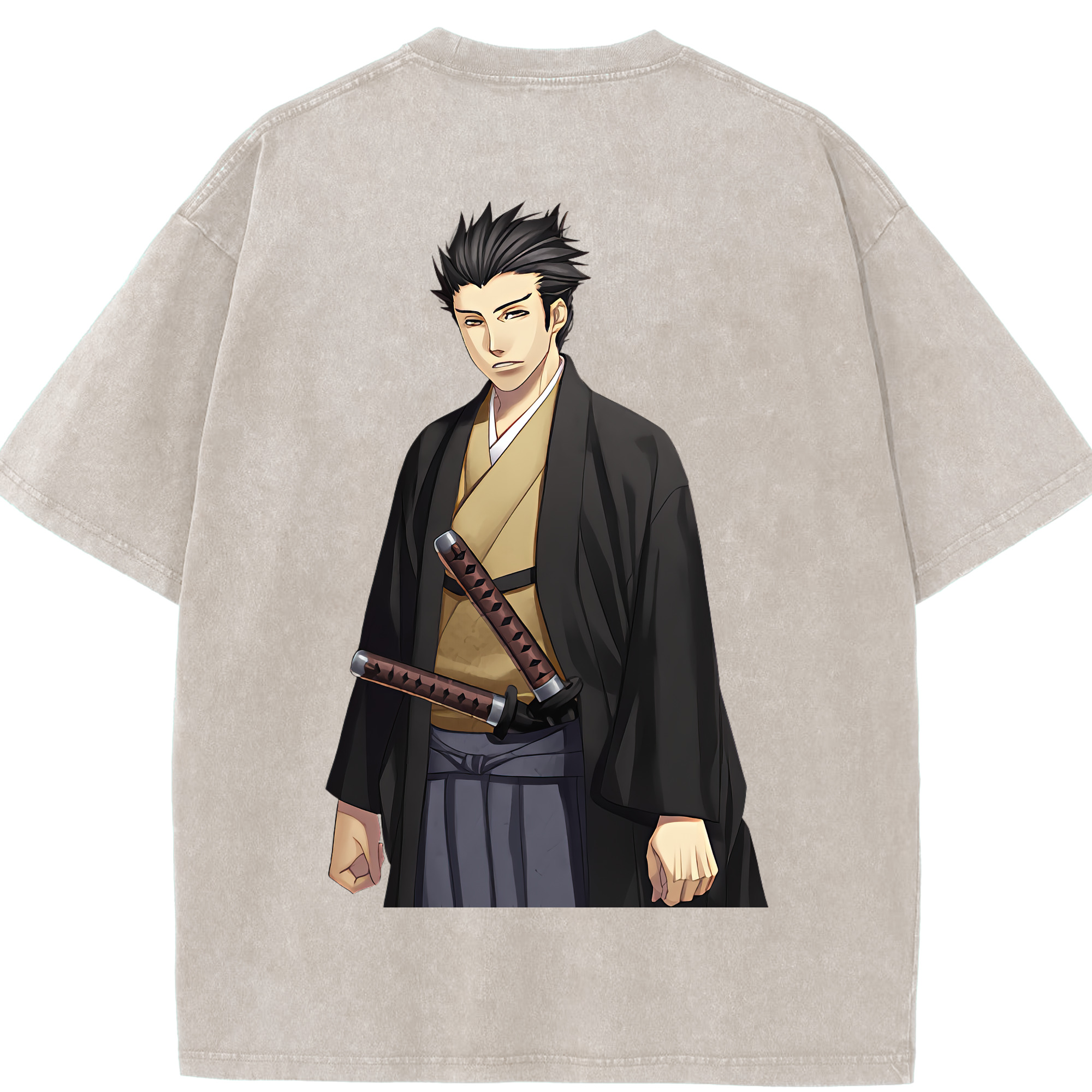 （画像用） ぎんたま 坂田銀時（さかたぎんとき） 神楽 志村新八（しむら しんぱち） GINTAMA Sakata Gintoki Kagura Shimura Shinpachi 綿100% ヴィンテージ風 半袖Tシャツ（背面プリント）