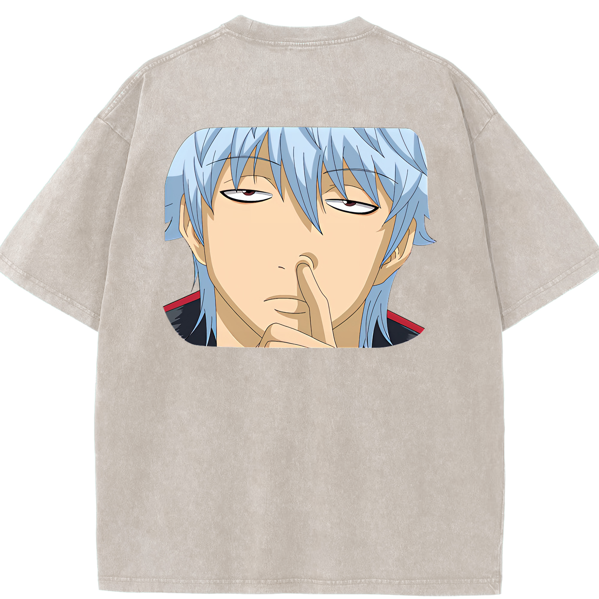 （画像用） ぎんたま 坂田銀時（さかたぎんとき） 神楽 志村新八（しむら しんぱち） GINTAMA Sakata Gintoki Kagura Shimura Shinpachi 綿100% ヴィンテージ風 半袖Tシャツ（背面プリント）
