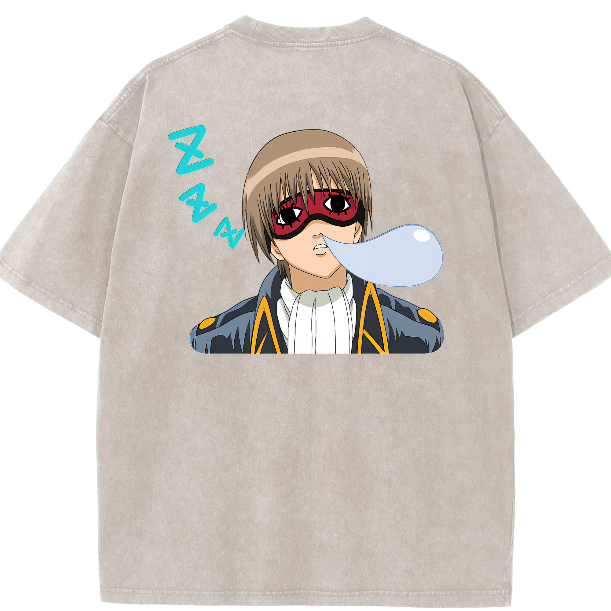 （画像用） ぎんたま 坂田銀時（さかたぎんとき） 神楽 志村新八（しむら しんぱち） GINTAMA Sakata Gintoki Kagura Shimura Shinpachi 綿100% ヴィンテージ風 半袖Tシャツ（背面プリント）