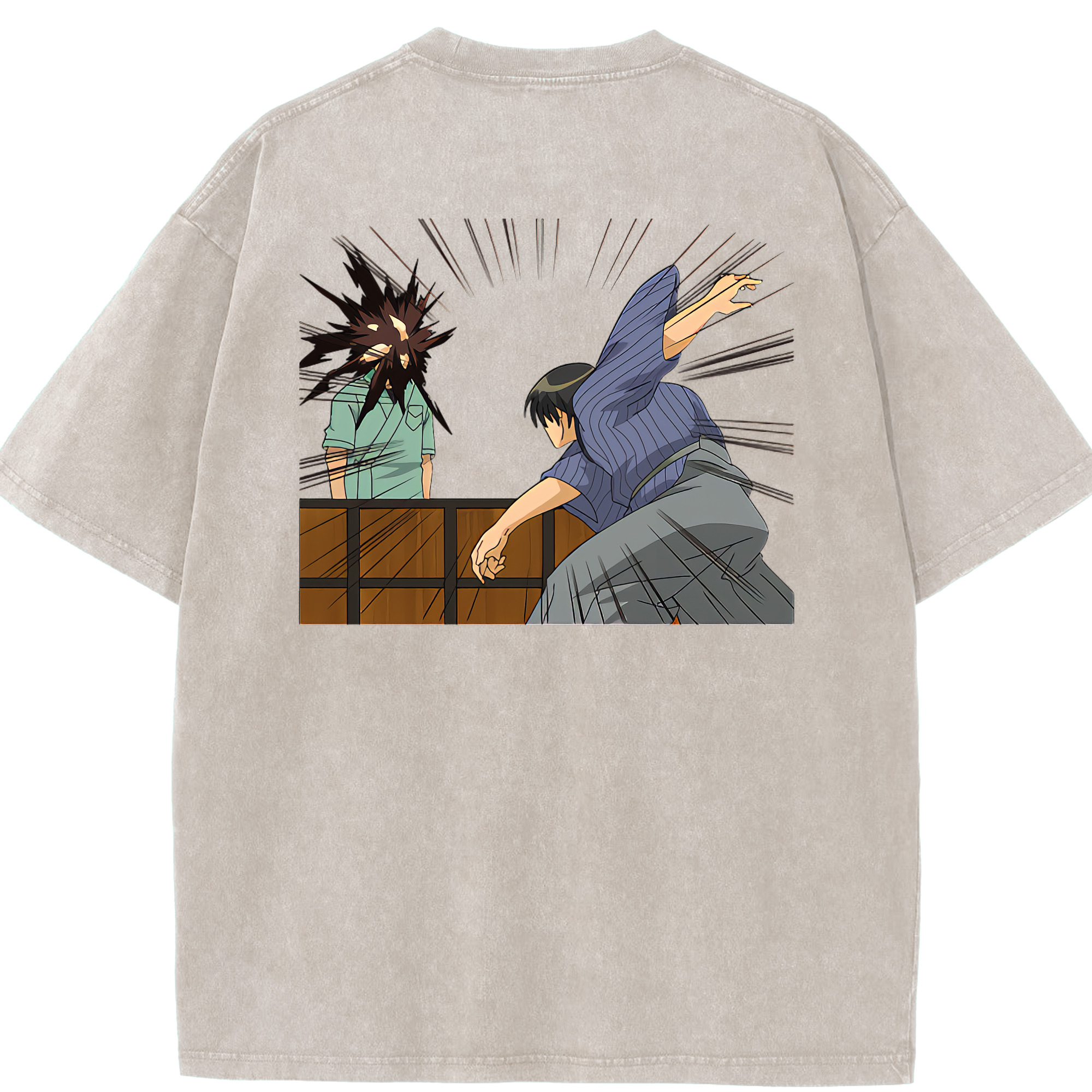 （画像用） ぎんたま 坂田銀時（さかたぎんとき） 神楽 志村新八（しむら しんぱち） GINTAMA Sakata Gintoki Kagura Shimura Shinpachi 綿100% ヴィンテージ風 半袖Tシャツ（背面プリント）