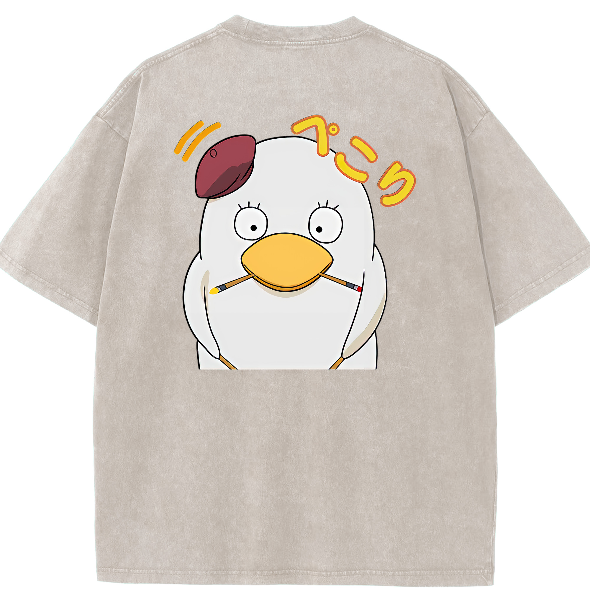 （画像用） ぎんたま 坂田銀時（さかたぎんとき） 神楽 志村新八（しむら しんぱち） GINTAMA Sakata Gintoki Kagura Shimura Shinpachi 綿100% ヴィンテージ風 半袖Tシャツ（背面プリント）