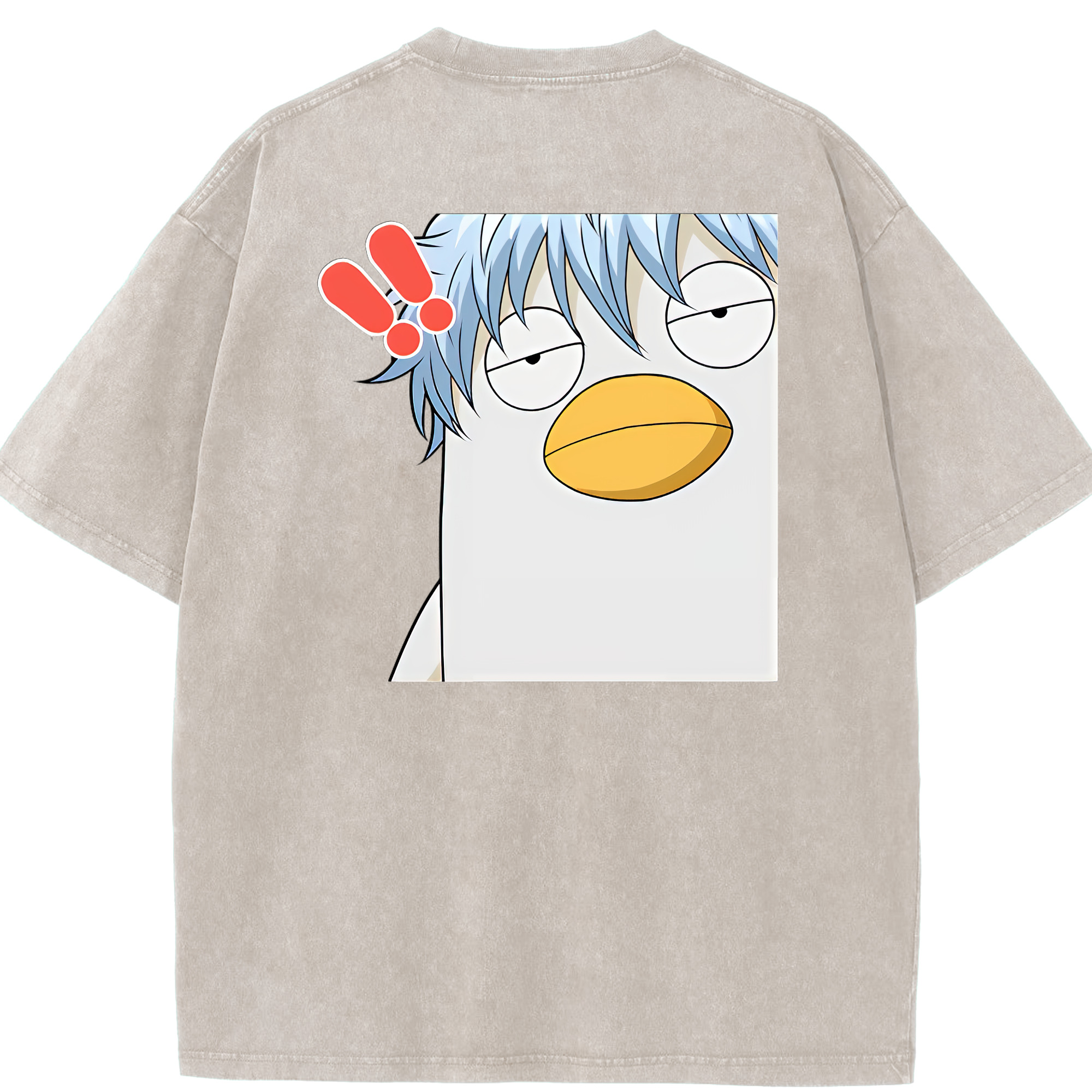 （画像用） ぎんたま 坂田銀時（さかたぎんとき） 神楽 志村新八（しむら しんぱち） GINTAMA Sakata Gintoki Kagura Shimura Shinpachi 綿100% ヴィンテージ風 半袖Tシャツ（背面プリント）