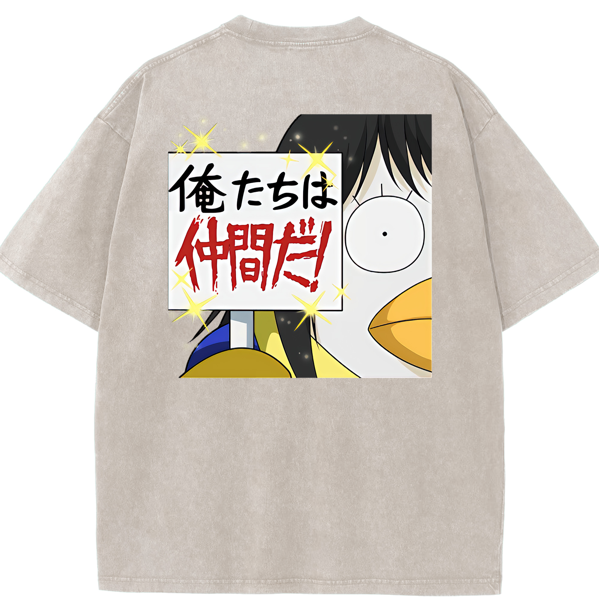 （画像用） ぎんたま 坂田銀時（さかたぎんとき） 神楽 志村新八（しむら しんぱち） GINTAMA Sakata Gintoki Kagura Shimura Shinpachi 綿100% ヴィンテージ風 半袖Tシャツ（背面プリント）