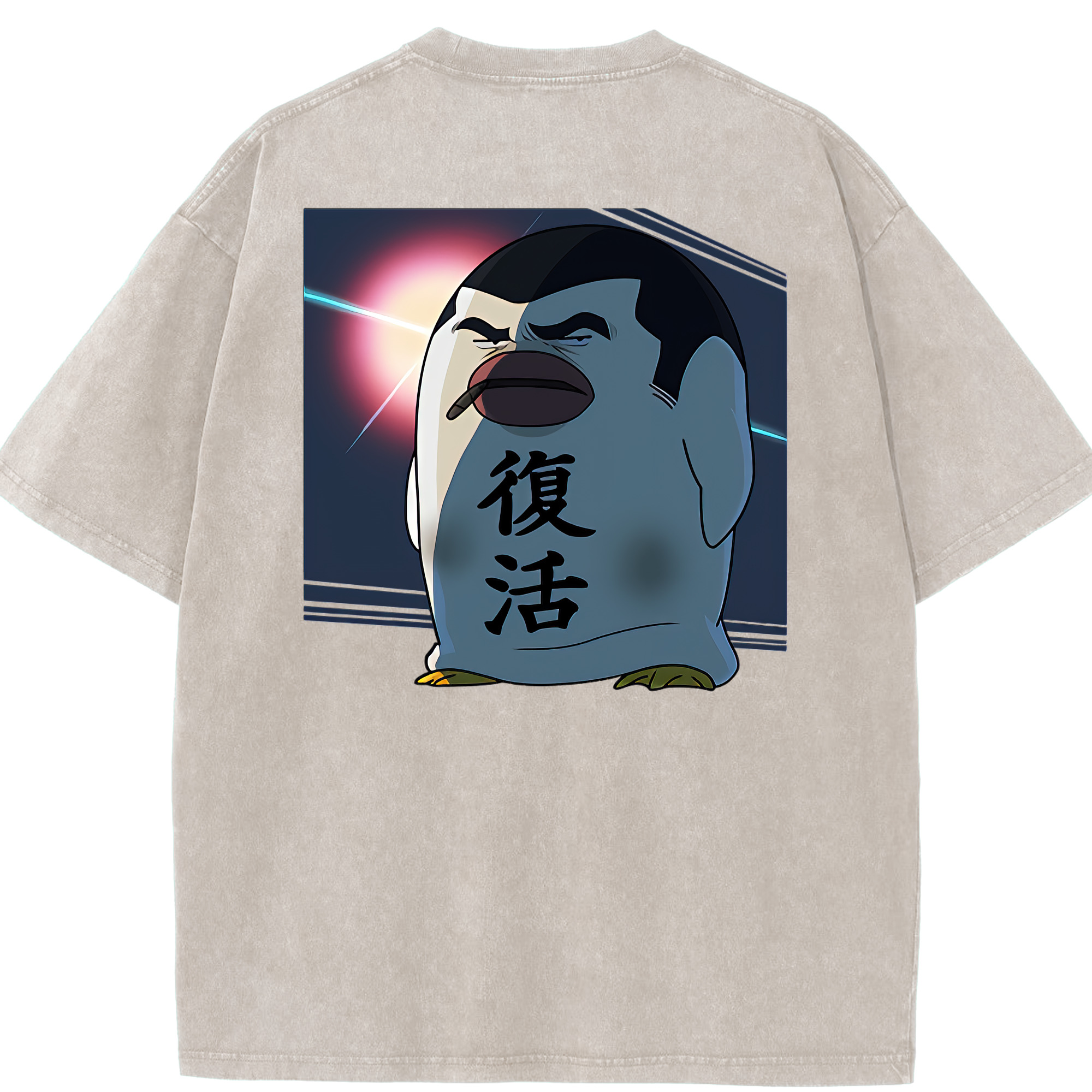 （画像用） ぎんたま 坂田銀時（さかたぎんとき） 神楽 志村新八（しむら しんぱち） GINTAMA Sakata Gintoki Kagura Shimura Shinpachi 綿100% ヴィンテージ風 半袖Tシャツ（背面プリント）