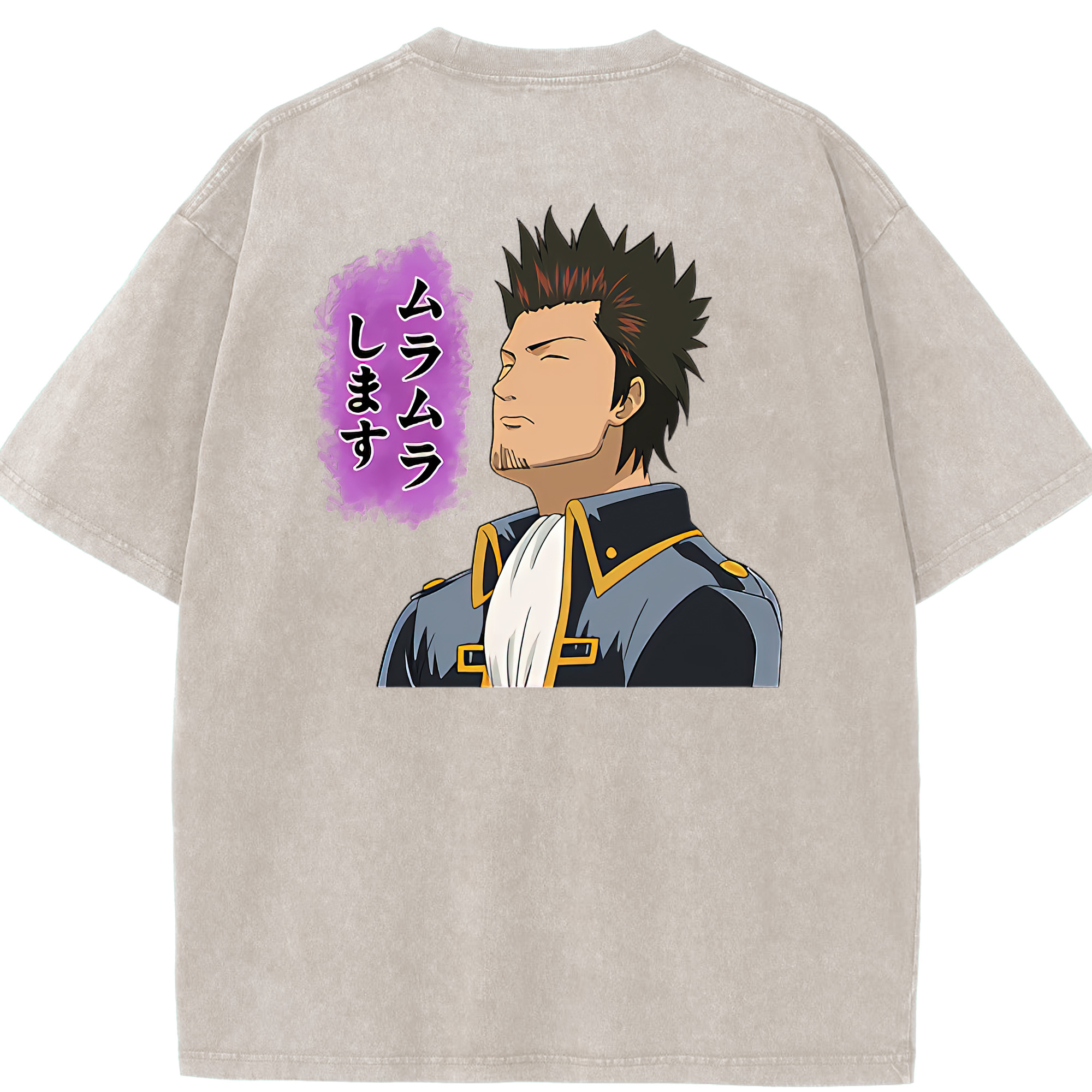 （画像用） ぎんたま 坂田銀時（さかたぎんとき） 神楽 志村新八（しむら しんぱち） GINTAMA Sakata Gintoki Kagura Shimura Shinpachi 綿100% ヴィンテージ風 半袖Tシャツ（背面プリント）