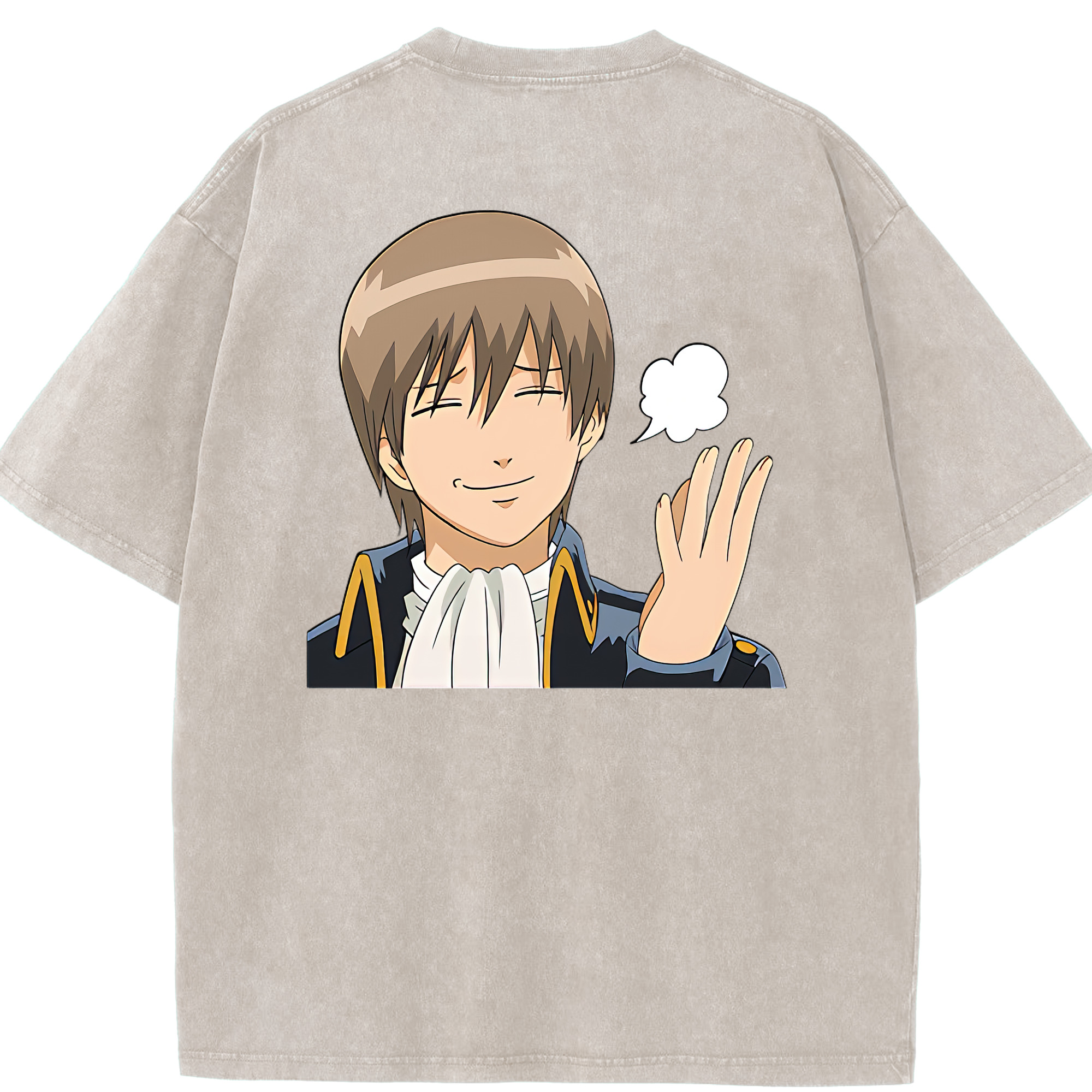 （画像用） ぎんたま 坂田銀時（さかたぎんとき） 神楽 志村新八（しむら しんぱち） GINTAMA Sakata Gintoki Kagura Shimura Shinpachi 綿100% ヴィンテージ風 半袖Tシャツ（背面プリント）