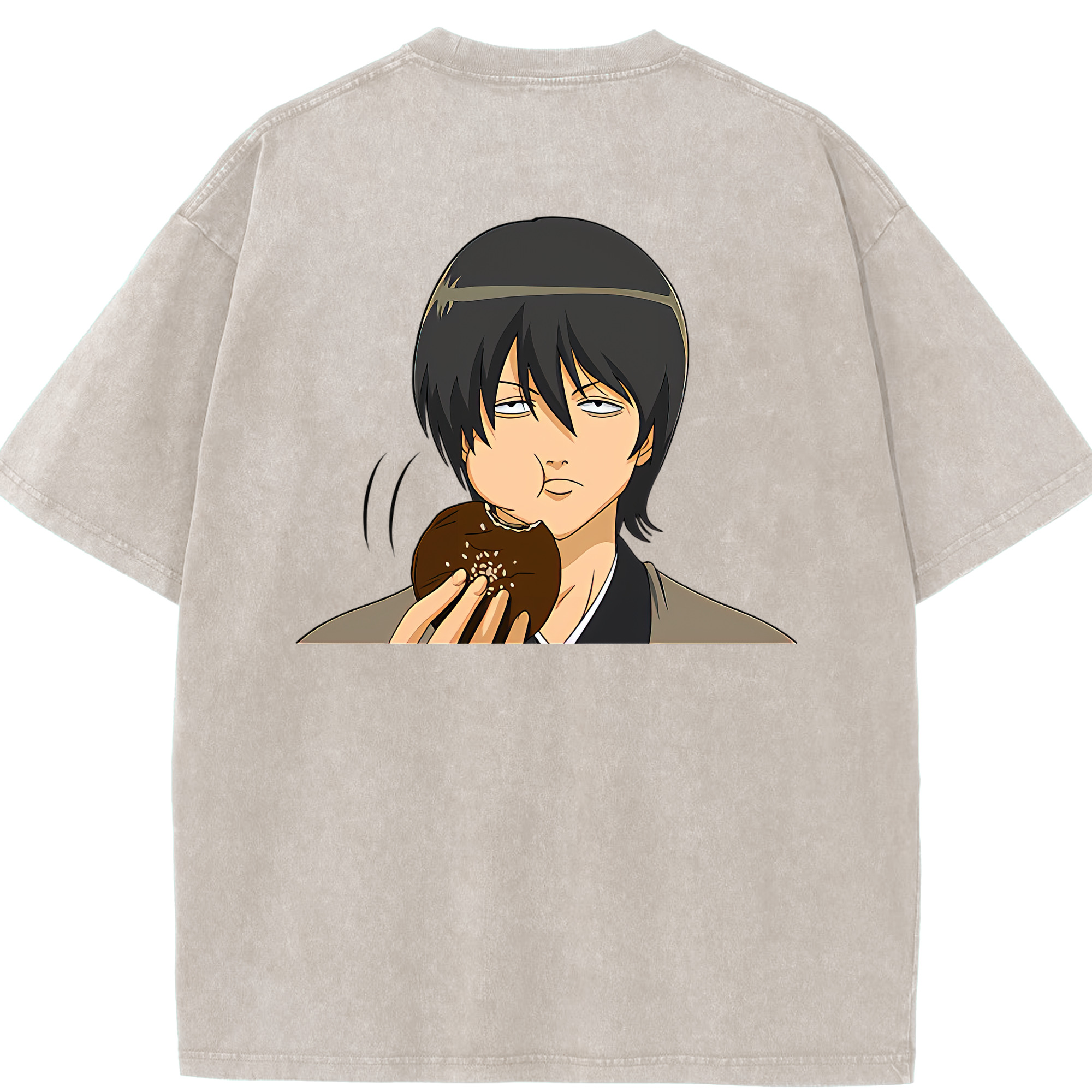 （画像用） ぎんたま 坂田銀時（さかたぎんとき） 神楽 志村新八（しむら しんぱち） GINTAMA Sakata Gintoki Kagura Shimura Shinpachi 綿100% ヴィンテージ風 半袖Tシャツ（背面プリント）