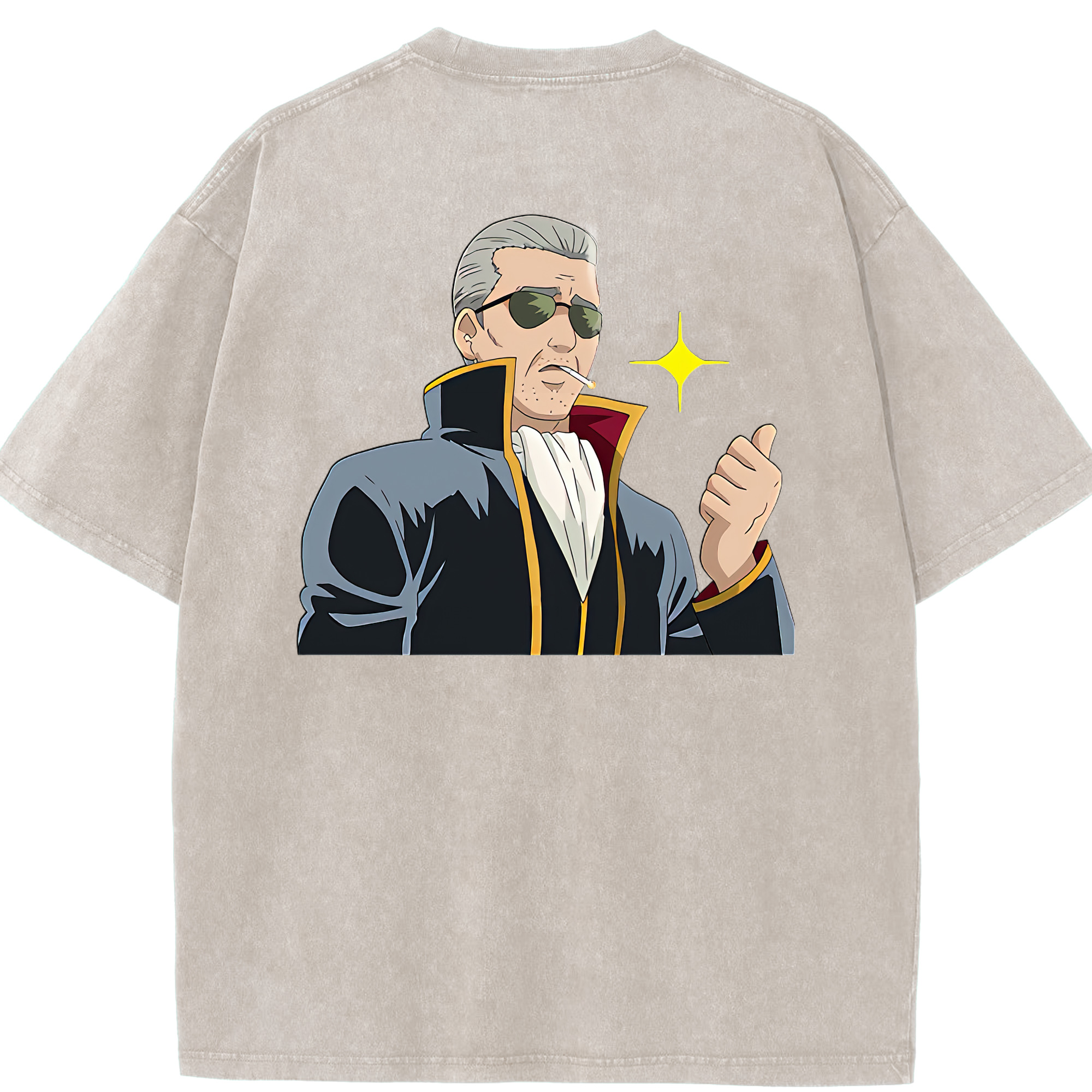 （画像用） ぎんたま 坂田銀時（さかたぎんとき） 神楽 志村新八（しむら しんぱち） GINTAMA Sakata Gintoki Kagura Shimura Shinpachi 綿100% ヴィンテージ風 半袖Tシャツ（背面プリント）