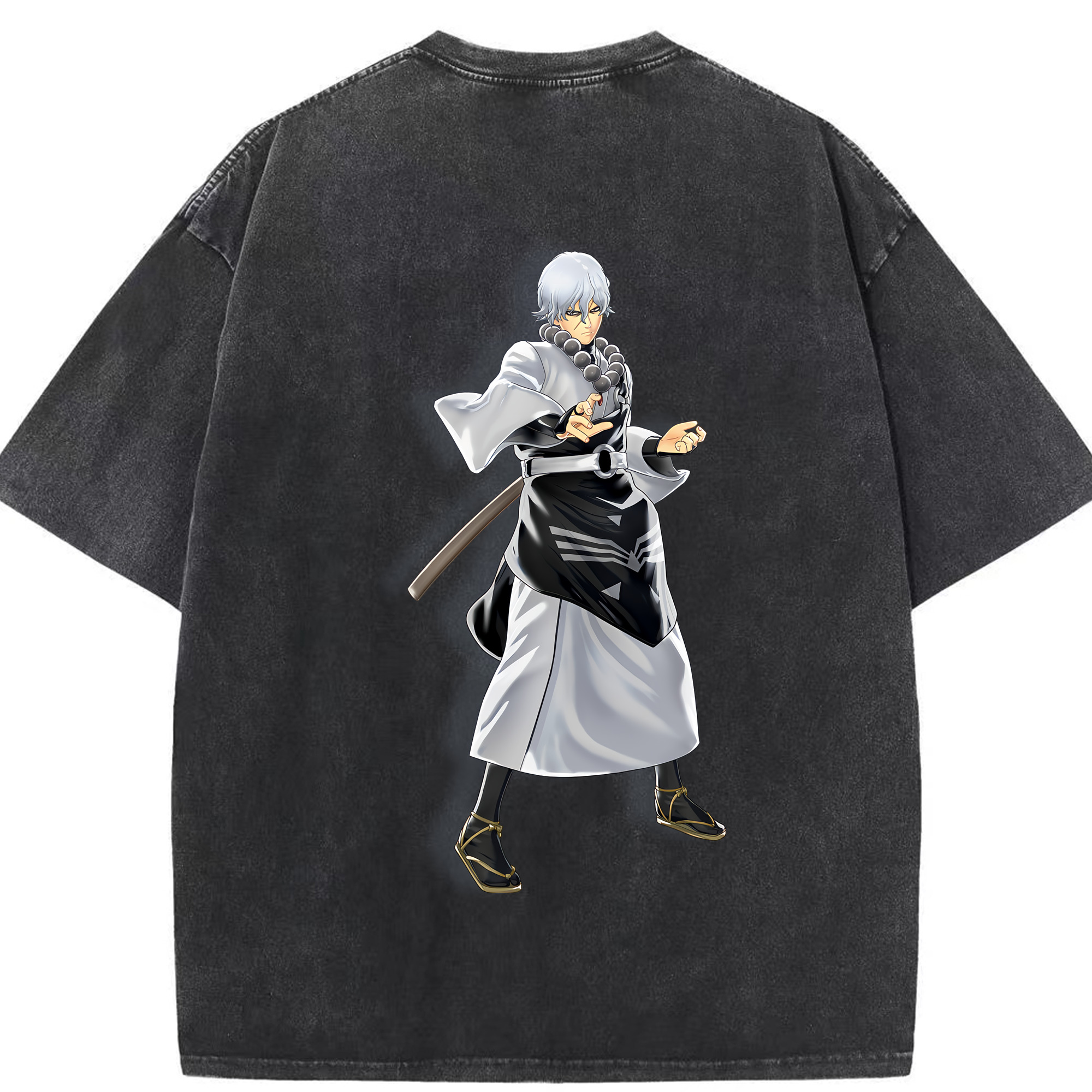 （画像用） ぎんたま 坂田銀時（さかたぎんとき） 神楽 志村新八（しむら しんぱち） GINTAMA Sakata Gintoki Kagura Shimura Shinpachi 綿100% ヴィンテージ風 半袖Tシャツ（背面プリント）