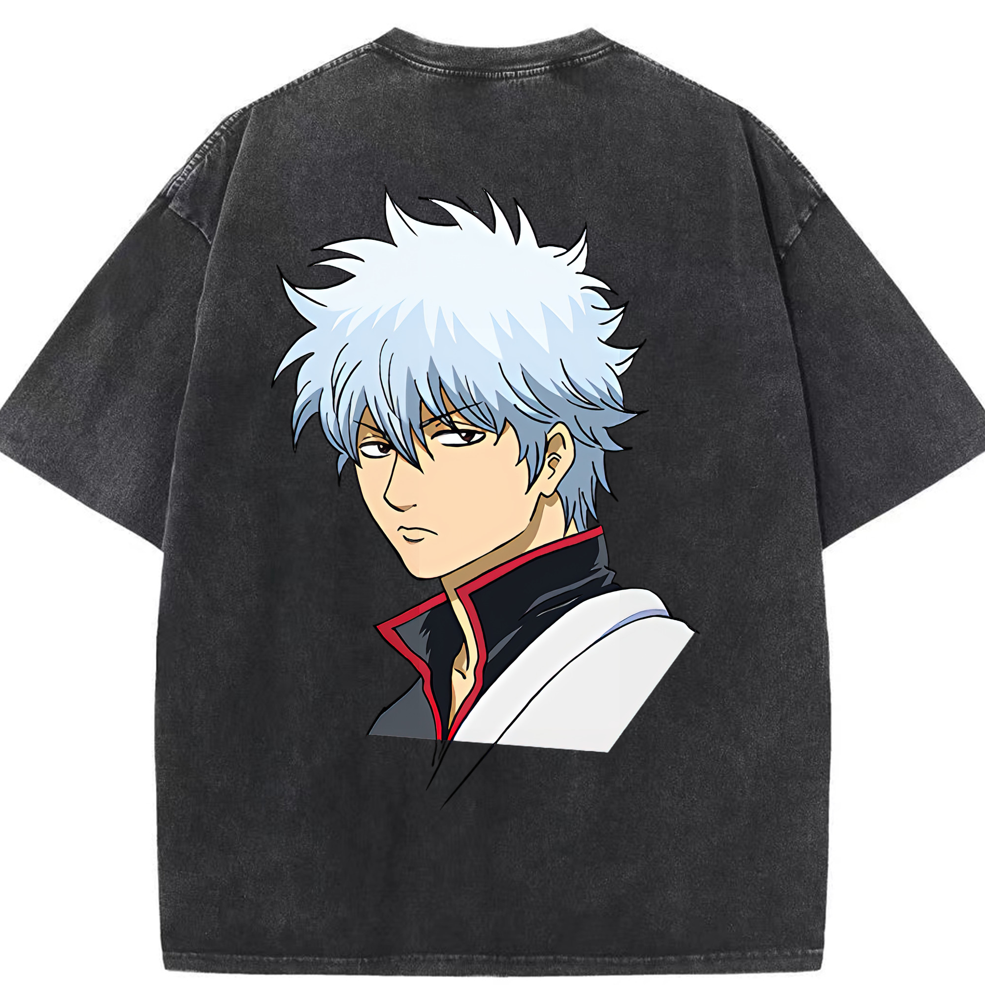 （画像用） ぎんたま 坂田銀時（さかたぎんとき） 神楽 志村新八（しむら しんぱち） GINTAMA Sakata Gintoki Kagura Shimura Shinpachi 綿100% ヴィンテージ風 半袖Tシャツ（背面プリント）