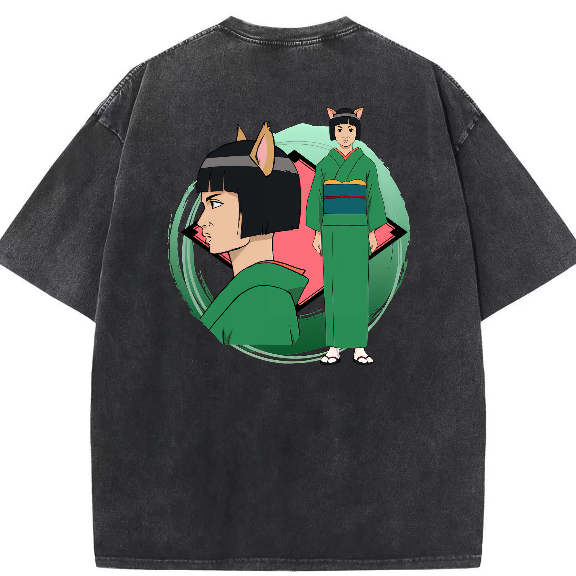 （画像用） ぎんたま 坂田銀時（さかたぎんとき） 神楽 志村新八（しむら しんぱち） GINTAMA Sakata Gintoki Kagura Shimura Shinpachi 綿100% ヴィンテージ風 半袖Tシャツ（背面プリント）