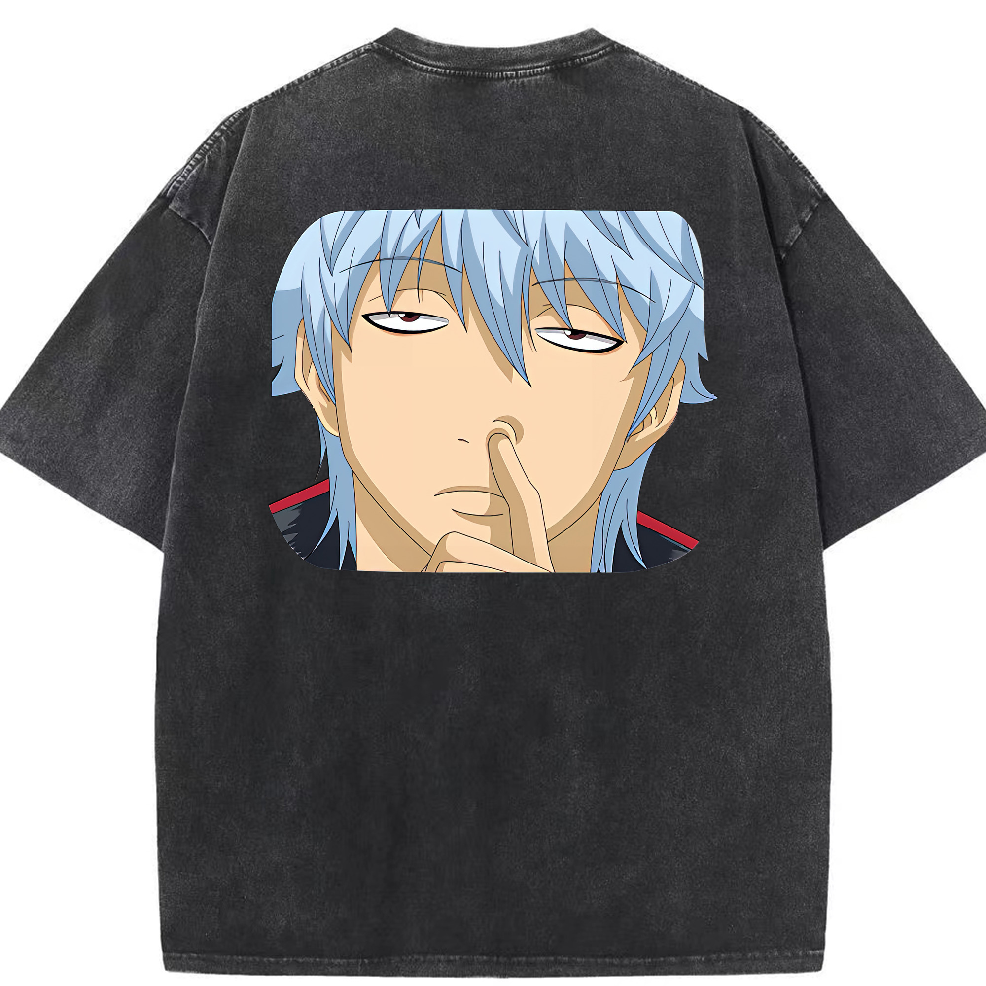 （画像用） ぎんたま 坂田銀時（さかたぎんとき） 神楽 志村新八（しむら しんぱち） GINTAMA Sakata Gintoki Kagura Shimura Shinpachi 綿100% ヴィンテージ風 半袖Tシャツ（背面プリント）