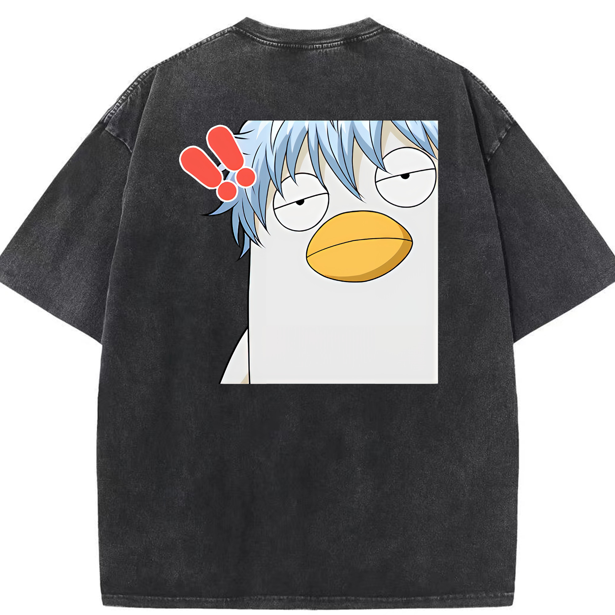 （画像用） ぎんたま 坂田銀時（さかたぎんとき） 神楽 志村新八（しむら しんぱち） GINTAMA Sakata Gintoki Kagura Shimura Shinpachi 綿100% ヴィンテージ風 半袖Tシャツ（背面プリント）