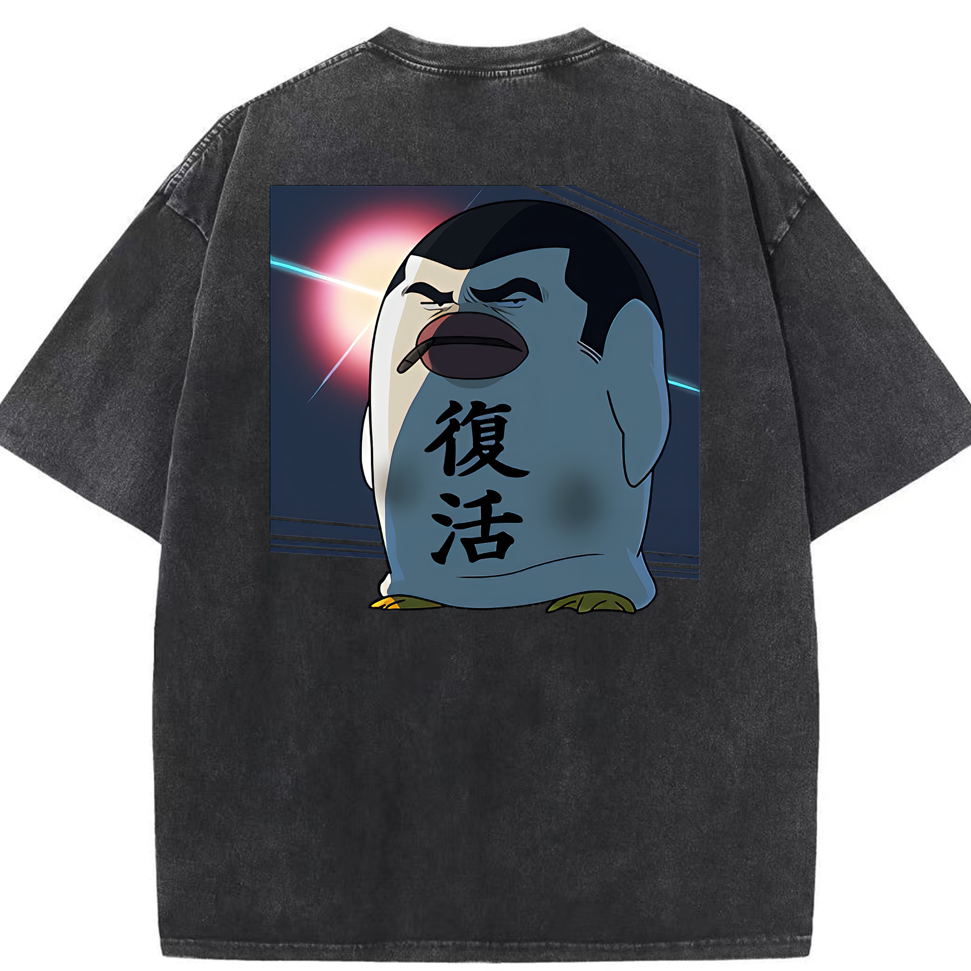（画像用） ぎんたま 坂田銀時（さかたぎんとき） 神楽 志村新八（しむら しんぱち） GINTAMA Sakata Gintoki Kagura Shimura Shinpachi 綿100% ヴィンテージ風 半袖Tシャツ（背面プリント）