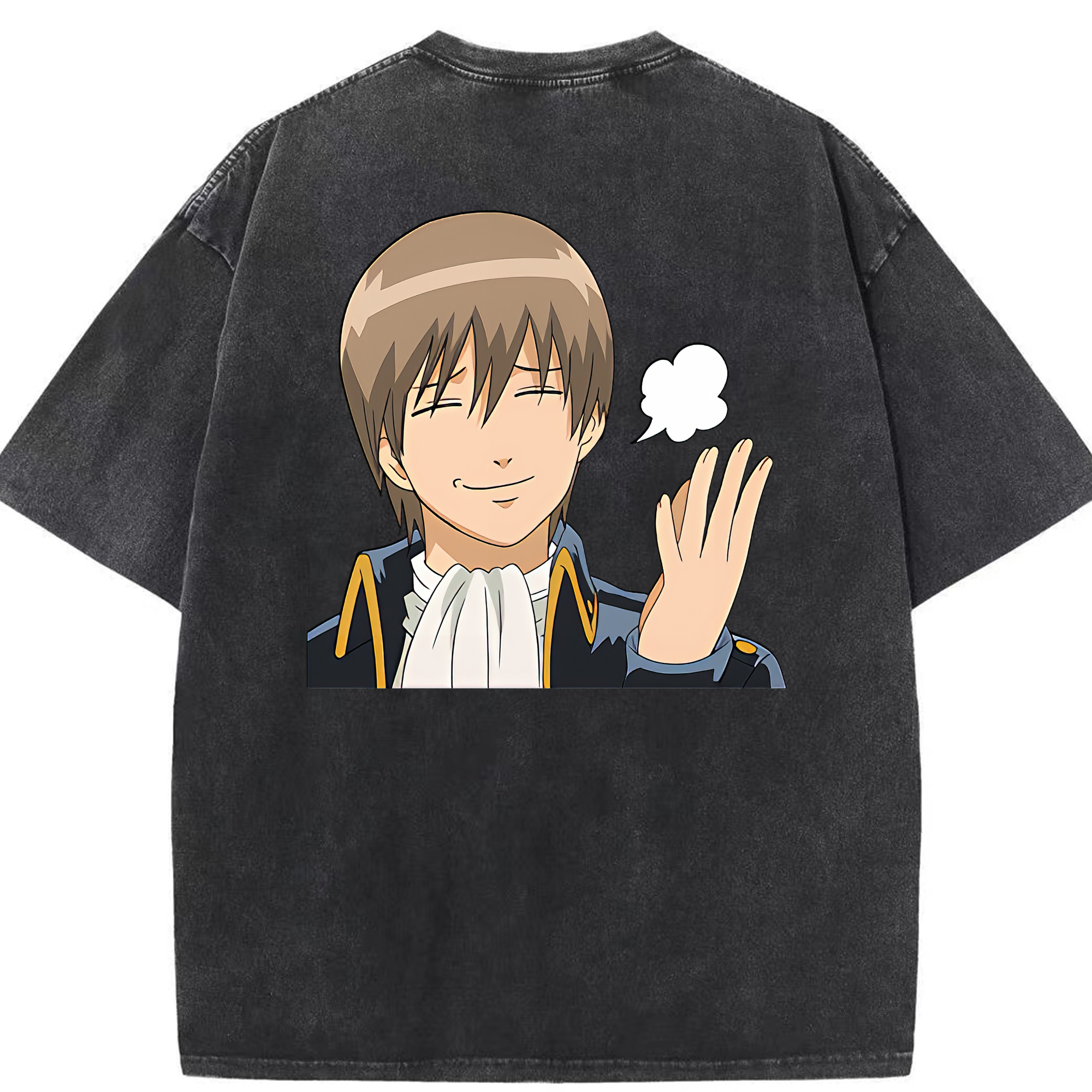（画像用） ぎんたま 坂田銀時（さかたぎんとき） 神楽 志村新八（しむら しんぱち） GINTAMA Sakata Gintoki Kagura Shimura Shinpachi 綿100% ヴィンテージ風 半袖Tシャツ（背面プリント）