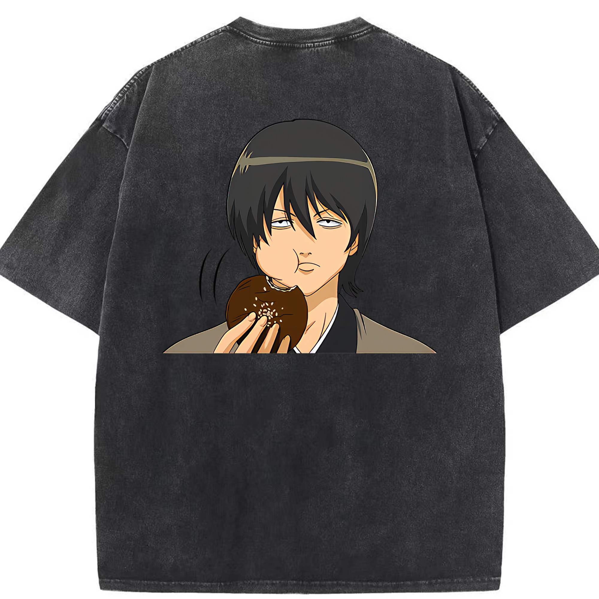 （画像用） ぎんたま 坂田銀時（さかたぎんとき） 神楽 志村新八（しむら しんぱち） GINTAMA Sakata Gintoki Kagura Shimura Shinpachi 綿100% ヴィンテージ風 半袖Tシャツ（背面プリント）