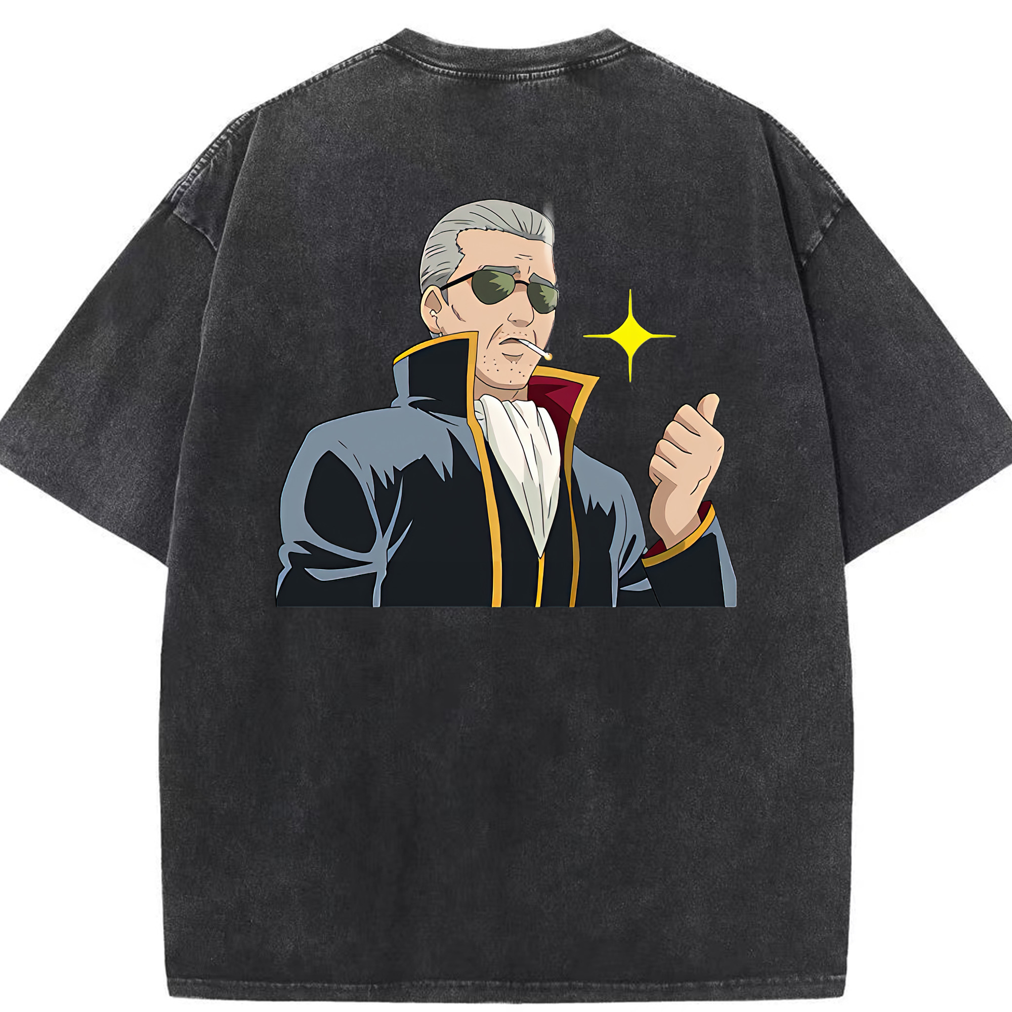 （画像用） ぎんたま 坂田銀時（さかたぎんとき） 神楽 志村新八（しむら しんぱち） GINTAMA Sakata Gintoki Kagura Shimura Shinpachi 綿100% ヴィンテージ風 半袖Tシャツ（背面プリント）