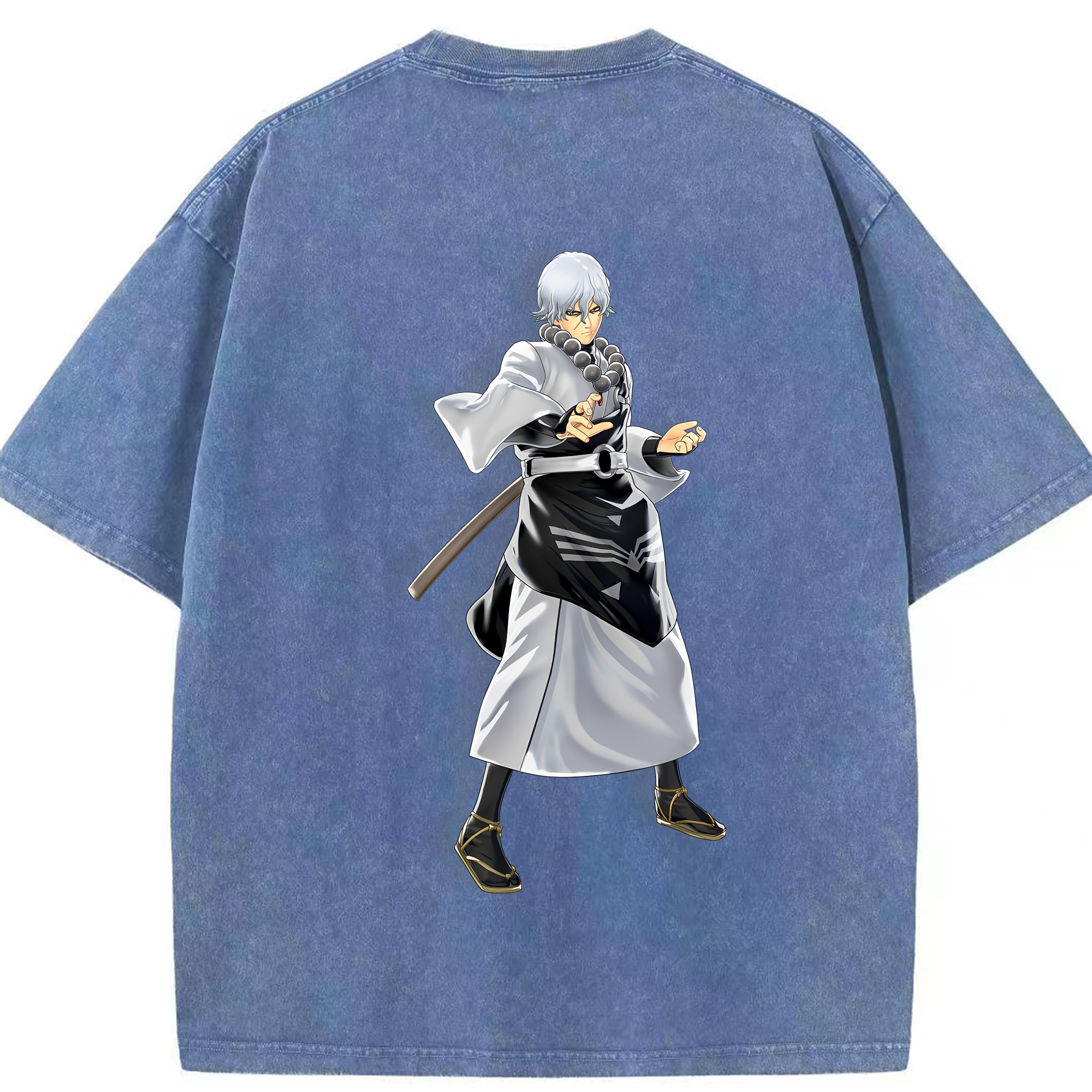 （画像用） ぎんたま 坂田銀時（さかたぎんとき） 神楽 志村新八（しむら しんぱち） GINTAMA Sakata Gintoki Kagura Shimura Shinpachi 綿100% ヴィンテージ風 半袖Tシャツ（背面プリント）