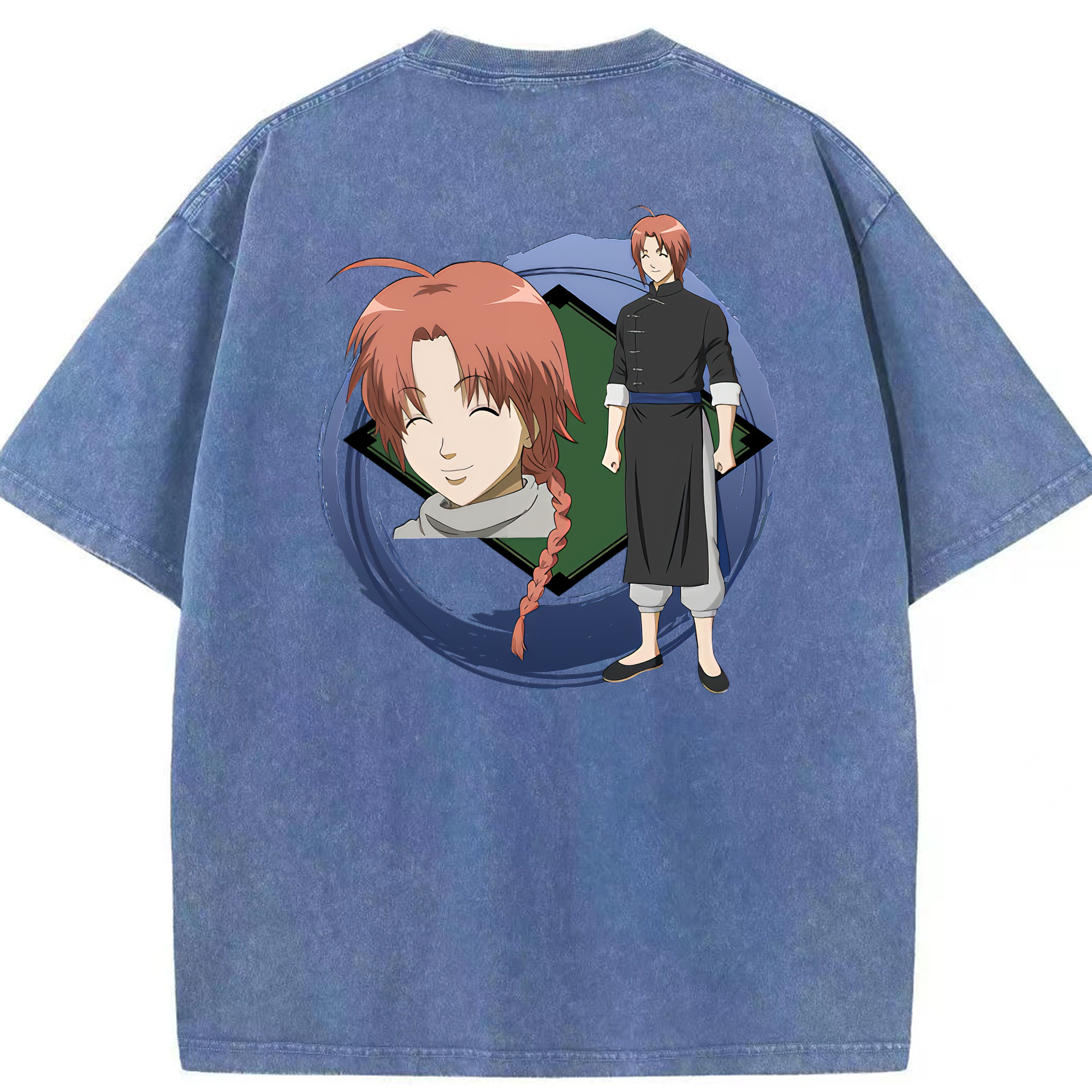 （画像用） ぎんたま 坂田銀時（さかたぎんとき） 神楽 志村新八（しむら しんぱち） GINTAMA Sakata Gintoki Kagura Shimura Shinpachi 綿100% ヴィンテージ風 半袖Tシャツ（背面プリント）