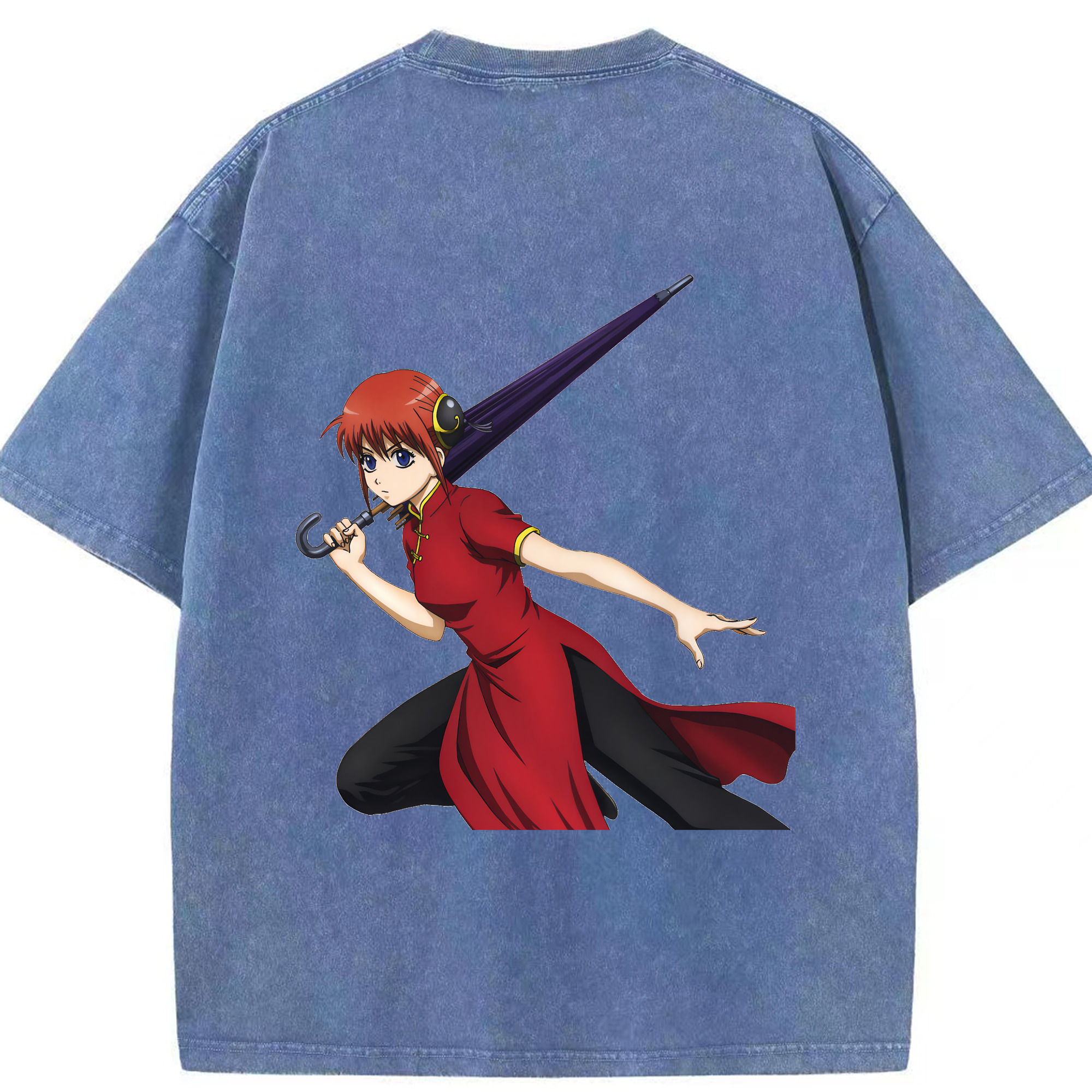 （画像用） ぎんたま 坂田銀時（さかたぎんとき） 神楽 志村新八（しむら しんぱち） GINTAMA Sakata Gintoki Kagura Shimura Shinpachi 綿100% ヴィンテージ風 半袖Tシャツ（背面プリント）