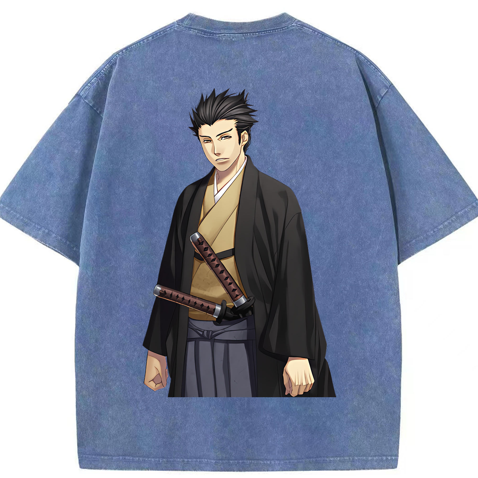 （画像用） ぎんたま 坂田銀時（さかたぎんとき） 神楽 志村新八（しむら しんぱち） GINTAMA Sakata Gintoki Kagura Shimura Shinpachi 綿100% ヴィンテージ風 半袖Tシャツ（背面プリント）