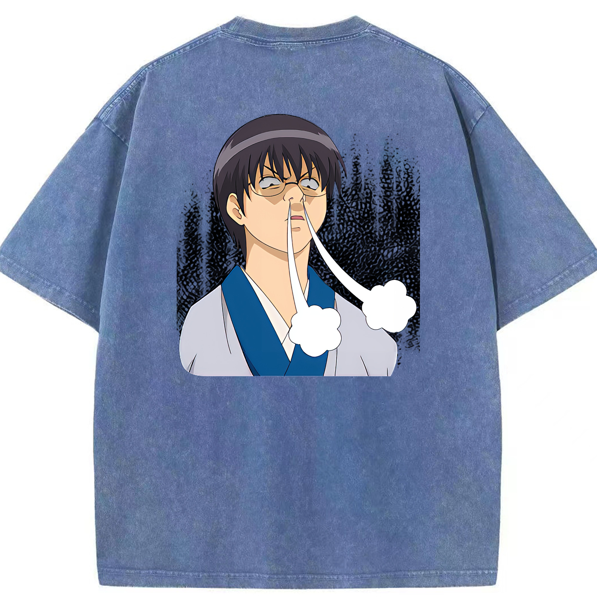 （画像用） ぎんたま 坂田銀時（さかたぎんとき） 神楽 志村新八（しむら しんぱち） GINTAMA Sakata Gintoki Kagura Shimura Shinpachi 綿100% ヴィンテージ風 半袖Tシャツ（背面プリント）