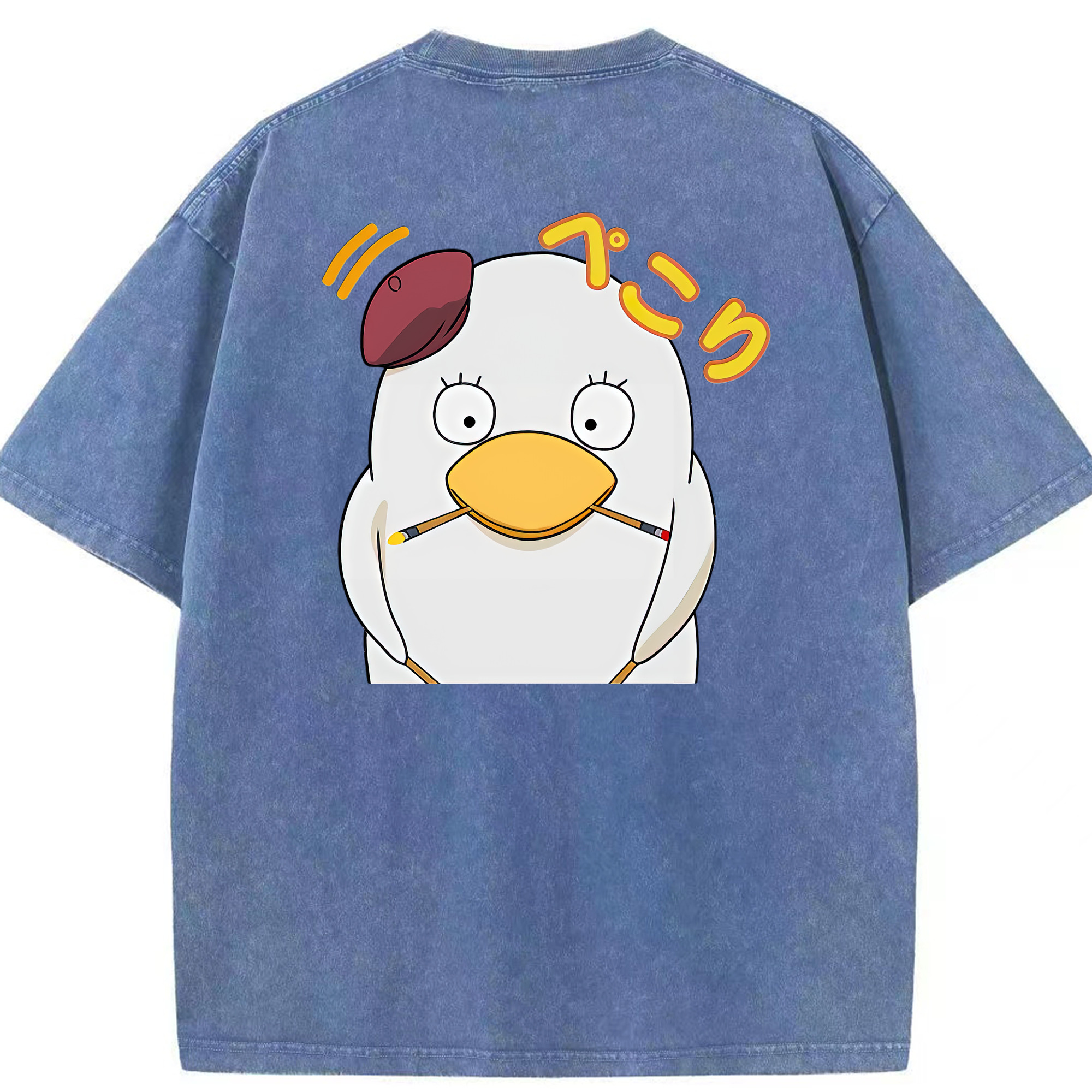 （画像用） ぎんたま 坂田銀時（さかたぎんとき） 神楽 志村新八（しむら しんぱち） GINTAMA Sakata Gintoki Kagura Shimura Shinpachi 綿100% ヴィンテージ風 半袖Tシャツ（背面プリント）
