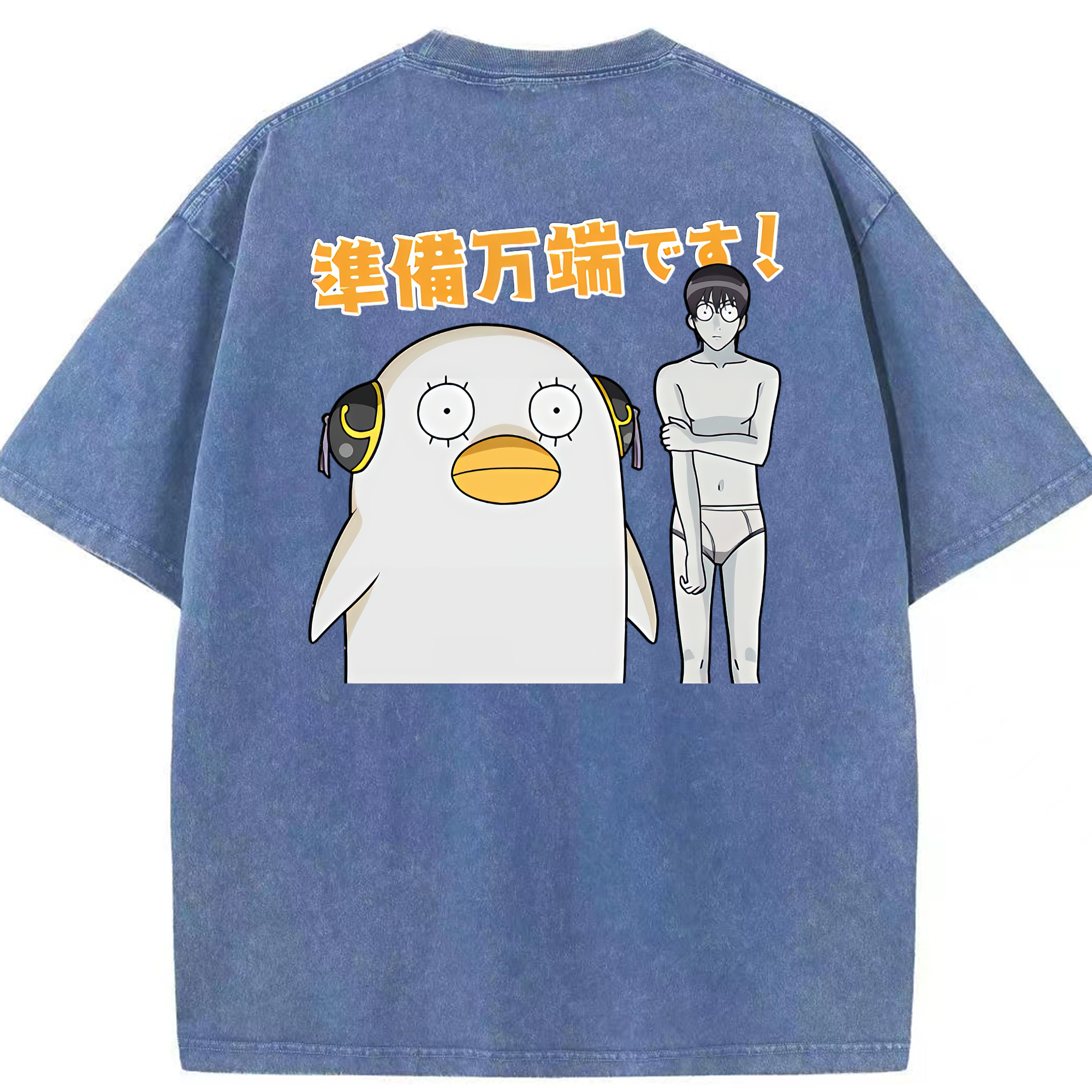 （画像用） ぎんたま 坂田銀時（さかたぎんとき） 神楽 志村新八（しむら しんぱち） GINTAMA Sakata Gintoki Kagura Shimura Shinpachi 綿100% ヴィンテージ風 半袖Tシャツ（背面プリント）