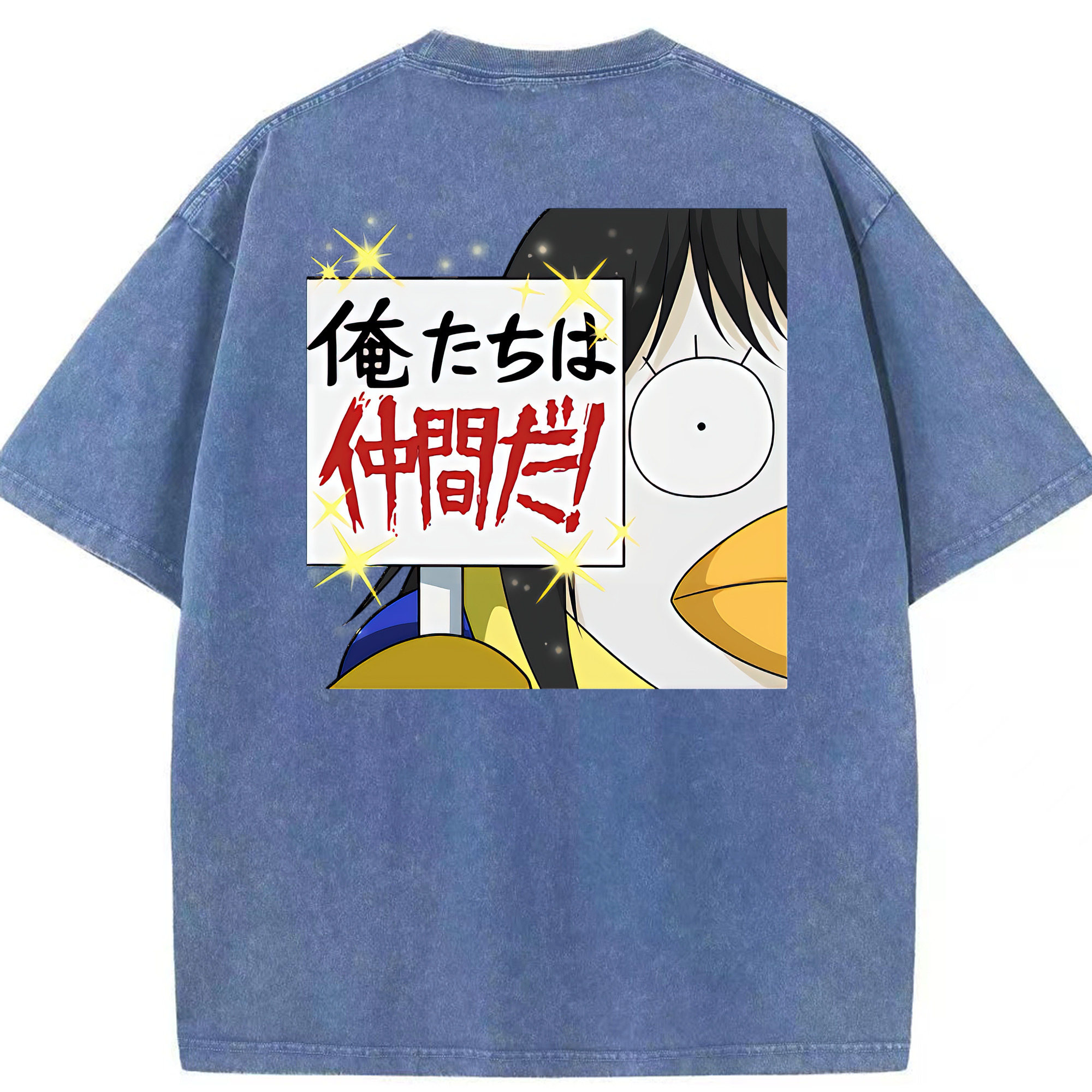 （画像用） ぎんたま 坂田銀時（さかたぎんとき） 神楽 志村新八（しむら しんぱち） GINTAMA Sakata Gintoki Kagura Shimura Shinpachi 綿100% ヴィンテージ風 半袖Tシャツ（背面プリント）