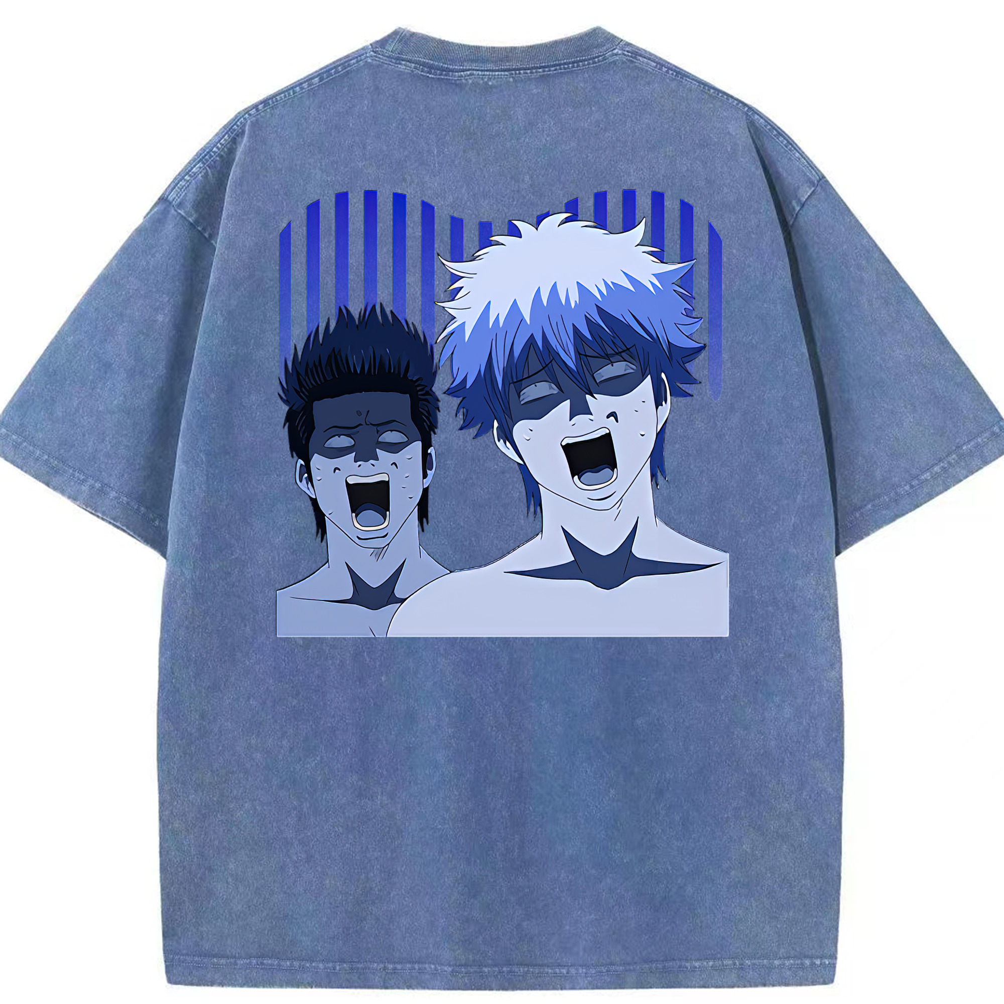（画像用） ぎんたま 坂田銀時（さかたぎんとき） 神楽 志村新八（しむら しんぱち） GINTAMA Sakata Gintoki Kagura Shimura Shinpachi 綿100% ヴィンテージ風 半袖Tシャツ（背面プリント）