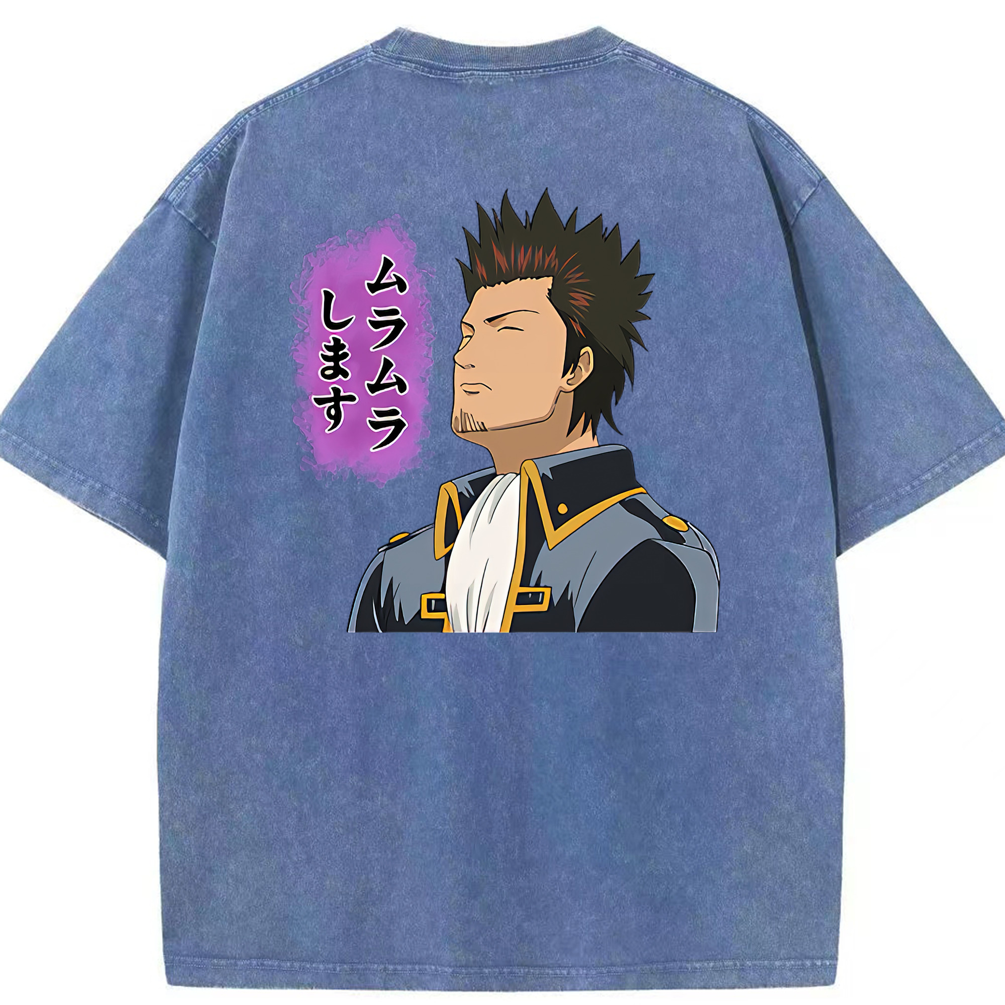 （画像用） ぎんたま 坂田銀時（さかたぎんとき） 神楽 志村新八（しむら しんぱち） GINTAMA Sakata Gintoki Kagura Shimura Shinpachi 綿100% ヴィンテージ風 半袖Tシャツ（背面プリント）