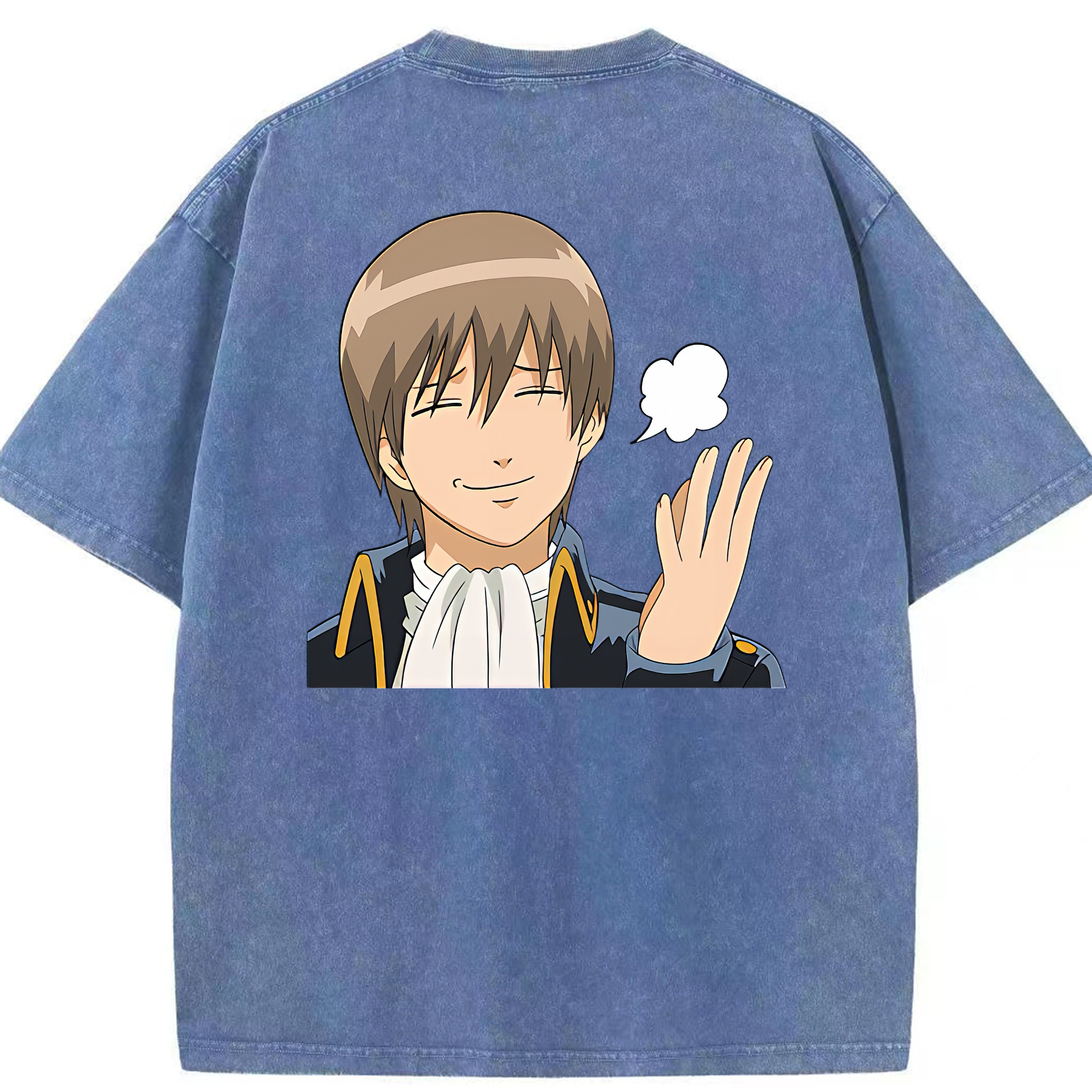 （画像用） ぎんたま 坂田銀時（さかたぎんとき） 神楽 志村新八（しむら しんぱち） GINTAMA Sakata Gintoki Kagura Shimura Shinpachi 綿100% ヴィンテージ風 半袖Tシャツ（背面プリント）
