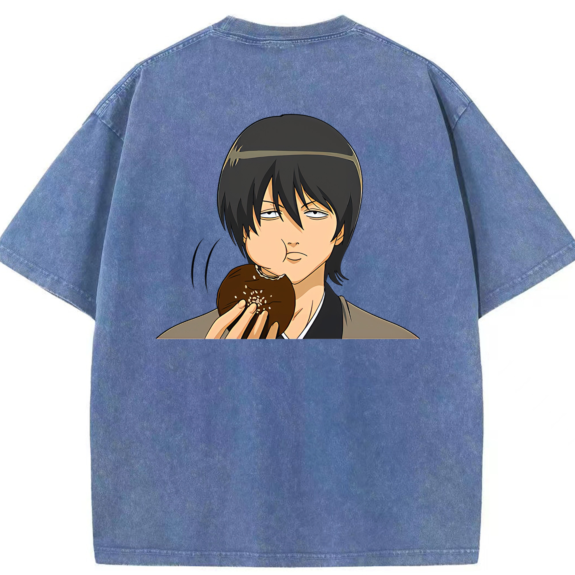 （画像用） ぎんたま 坂田銀時（さかたぎんとき） 神楽 志村新八（しむら しんぱち） GINTAMA Sakata Gintoki Kagura Shimura Shinpachi 綿100% ヴィンテージ風 半袖Tシャツ（背面プリント）