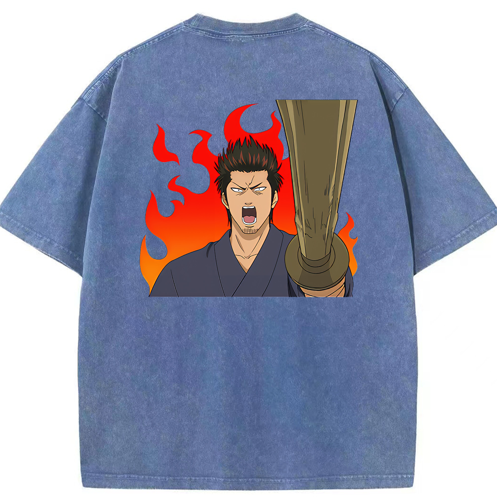 （画像用） ぎんたま 坂田銀時（さかたぎんとき） 神楽 志村新八（しむら しんぱち） GINTAMA Sakata Gintoki Kagura Shimura Shinpachi 綿100% ヴィンテージ風 半袖Tシャツ（背面プリント）