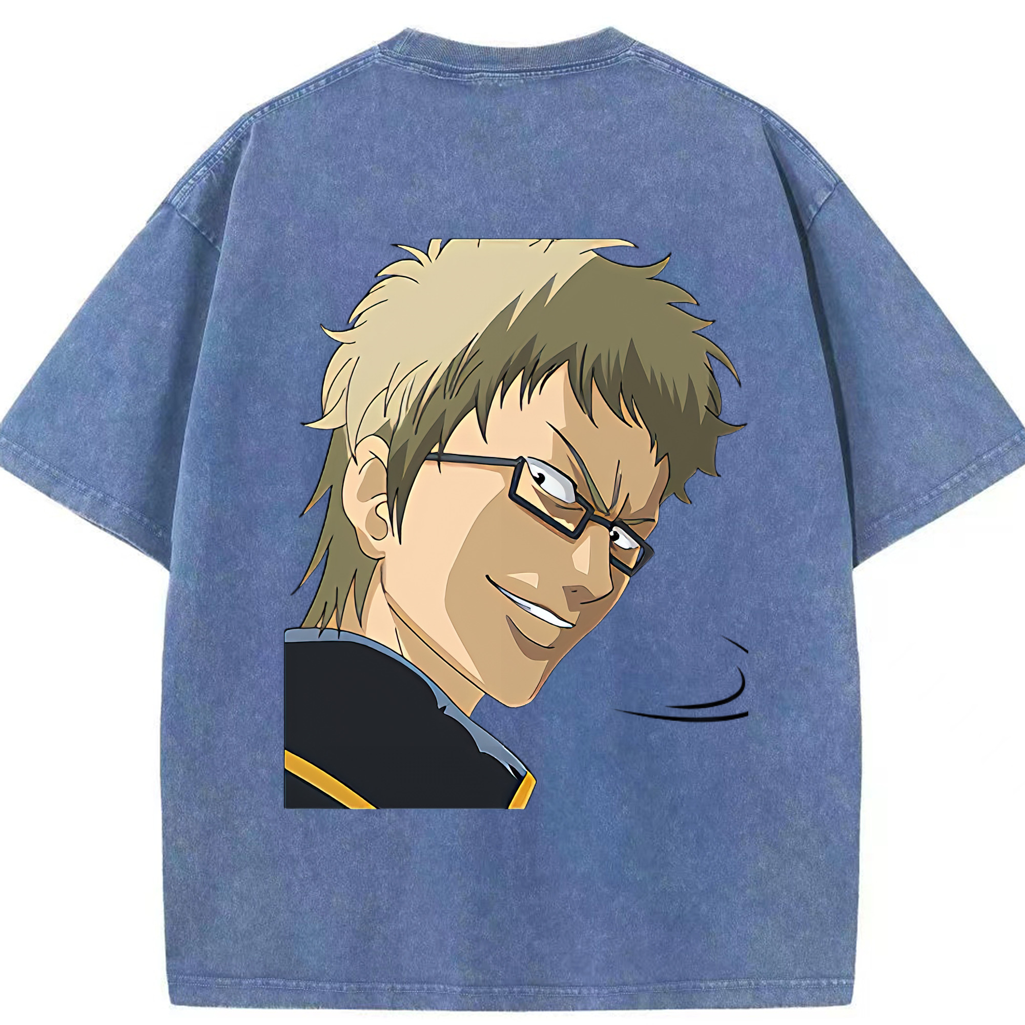 （画像用） ぎんたま 坂田銀時（さかたぎんとき） 神楽 志村新八（しむら しんぱち） GINTAMA Sakata Gintoki Kagura Shimura Shinpachi 綿100% ヴィンテージ風 半袖Tシャツ（背面プリント）