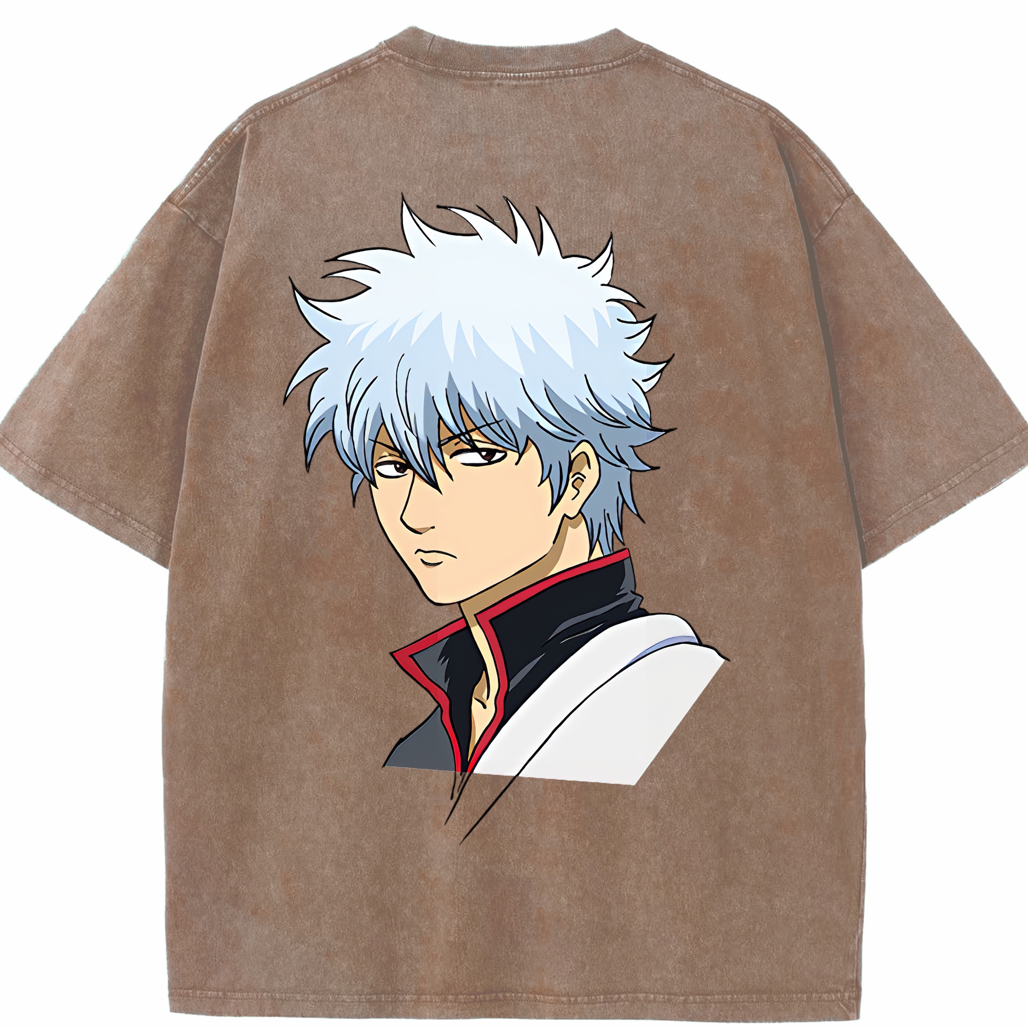 （画像用） ぎんたま 坂田銀時（さかたぎんとき） 神楽 志村新八（しむら しんぱち） GINTAMA Sakata Gintoki Kagura Shimura Shinpachi 綿100% ヴィンテージ風 半袖Tシャツ（背面プリント）