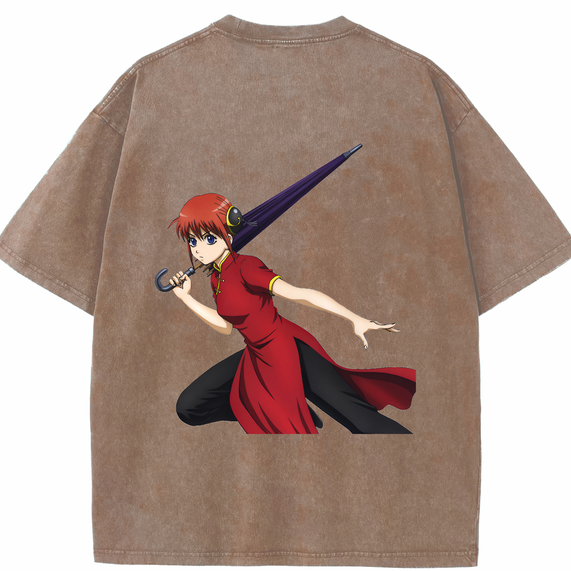 （画像用） ぎんたま 坂田銀時（さかたぎんとき） 神楽 志村新八（しむら しんぱち） GINTAMA Sakata Gintoki Kagura Shimura Shinpachi 綿100% ヴィンテージ風 半袖Tシャツ（背面プリント）