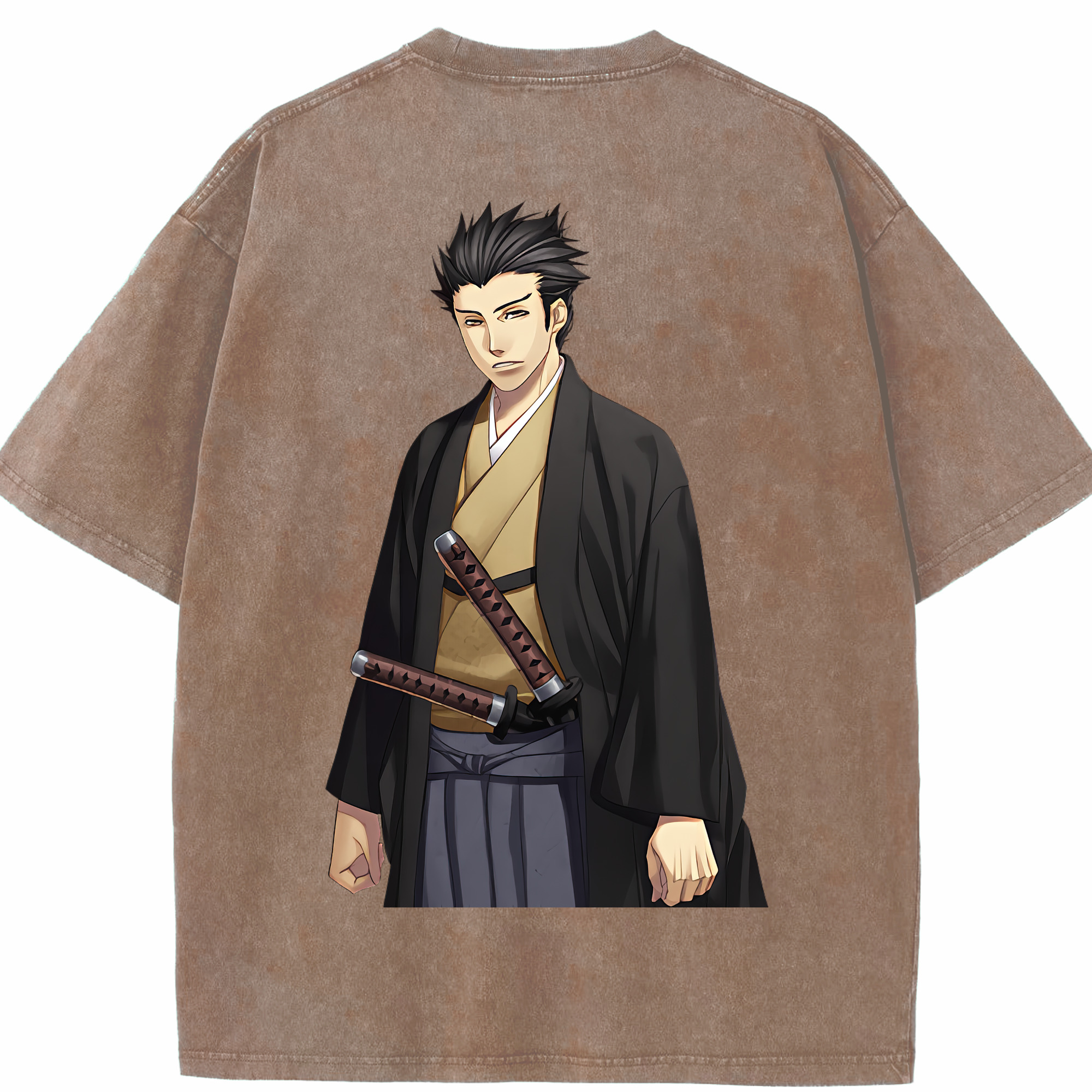 （画像用） ぎんたま 坂田銀時（さかたぎんとき） 神楽 志村新八（しむら しんぱち） GINTAMA Sakata Gintoki Kagura Shimura Shinpachi 綿100% ヴィンテージ風 半袖Tシャツ（背面プリント）