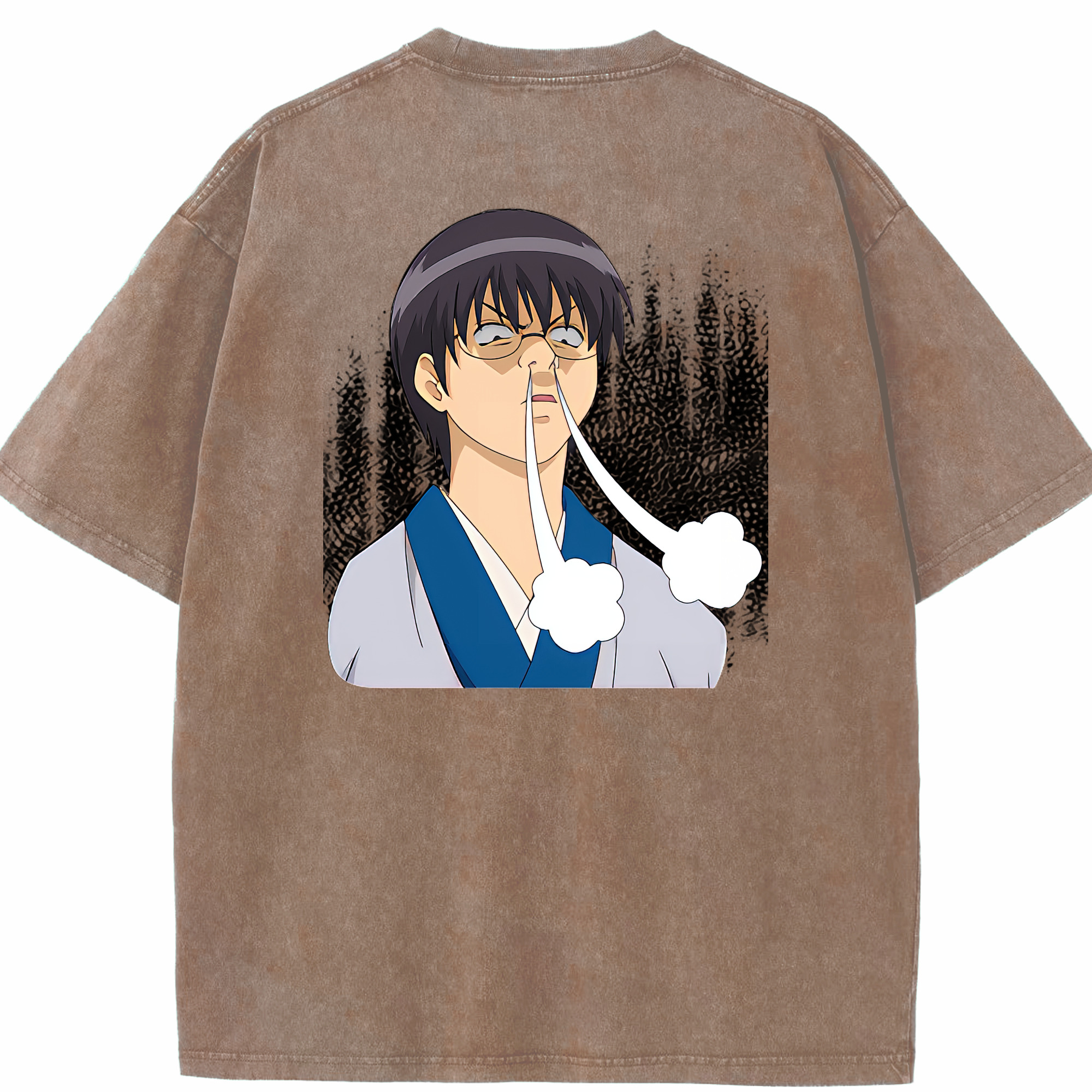 （画像用） ぎんたま 坂田銀時（さかたぎんとき） 神楽 志村新八（しむら しんぱち） GINTAMA Sakata Gintoki Kagura Shimura Shinpachi 綿100% ヴィンテージ風 半袖Tシャツ（背面プリント）