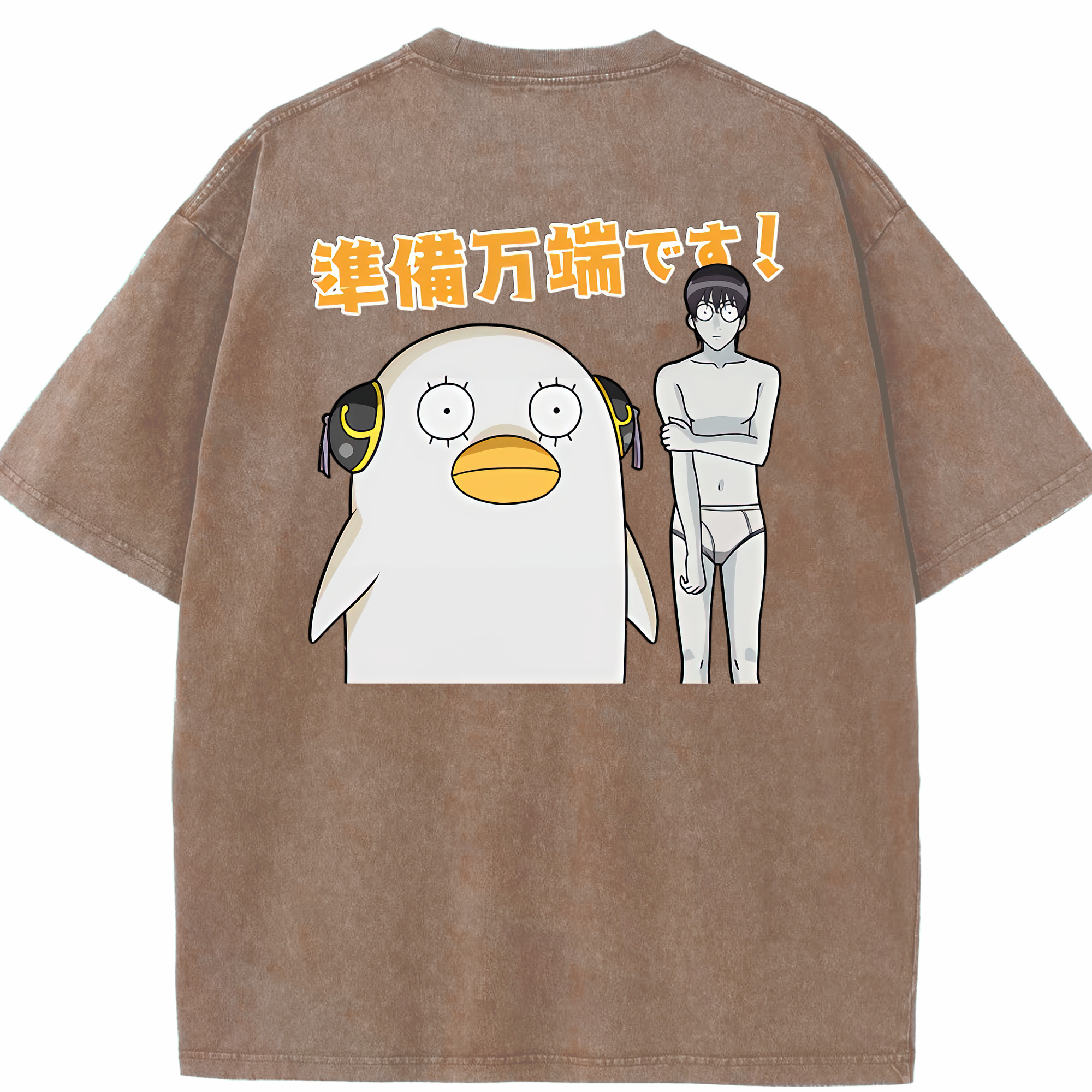 （画像用） ぎんたま 坂田銀時（さかたぎんとき） 神楽 志村新八（しむら しんぱち） GINTAMA Sakata Gintoki Kagura Shimura Shinpachi 綿100% ヴィンテージ風 半袖Tシャツ（背面プリント）