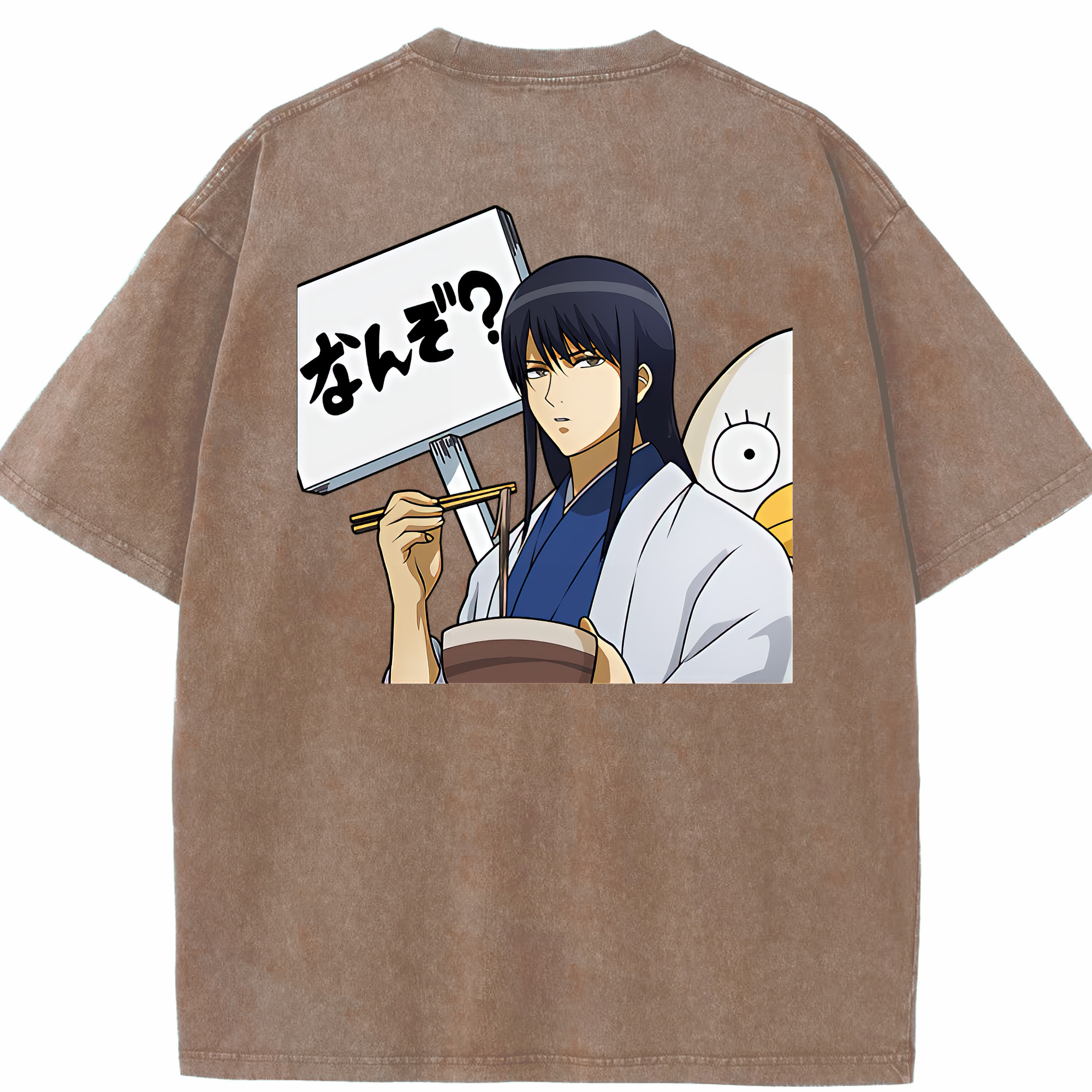 （画像用） ぎんたま 坂田銀時（さかたぎんとき） 神楽 志村新八（しむら しんぱち） GINTAMA Sakata Gintoki Kagura Shimura Shinpachi 綿100% ヴィンテージ風 半袖Tシャツ（背面プリント）