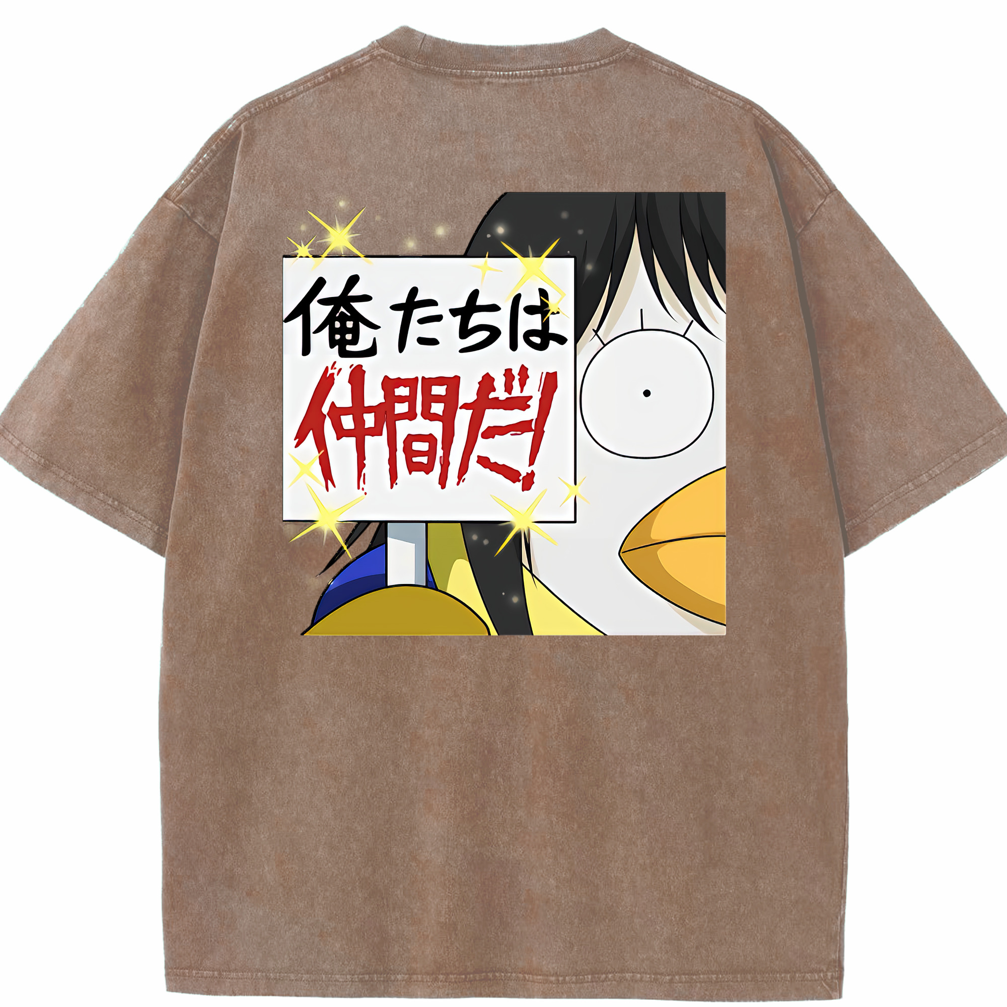 （画像用） ぎんたま 坂田銀時（さかたぎんとき） 神楽 志村新八（しむら しんぱち） GINTAMA Sakata Gintoki Kagura Shimura Shinpachi 綿100% ヴィンテージ風 半袖Tシャツ（背面プリント）