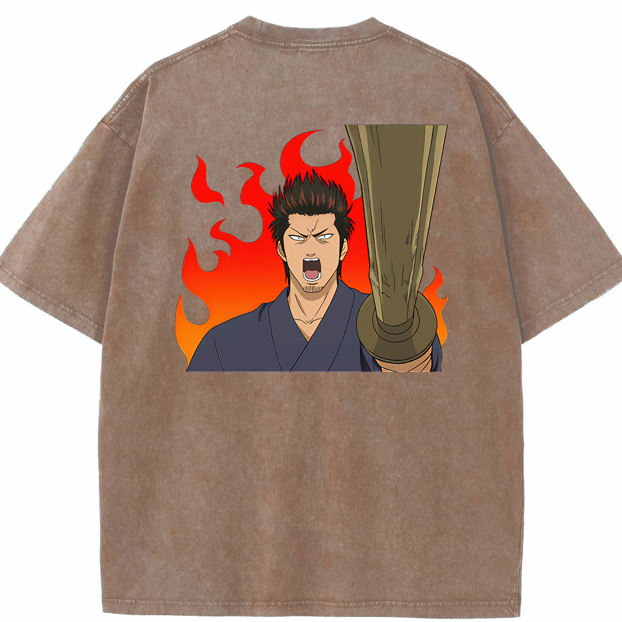 （画像用） ぎんたま 坂田銀時（さかたぎんとき） 神楽 志村新八（しむら しんぱち） GINTAMA Sakata Gintoki Kagura Shimura Shinpachi 綿100% ヴィンテージ風 半袖Tシャツ（背面プリント）