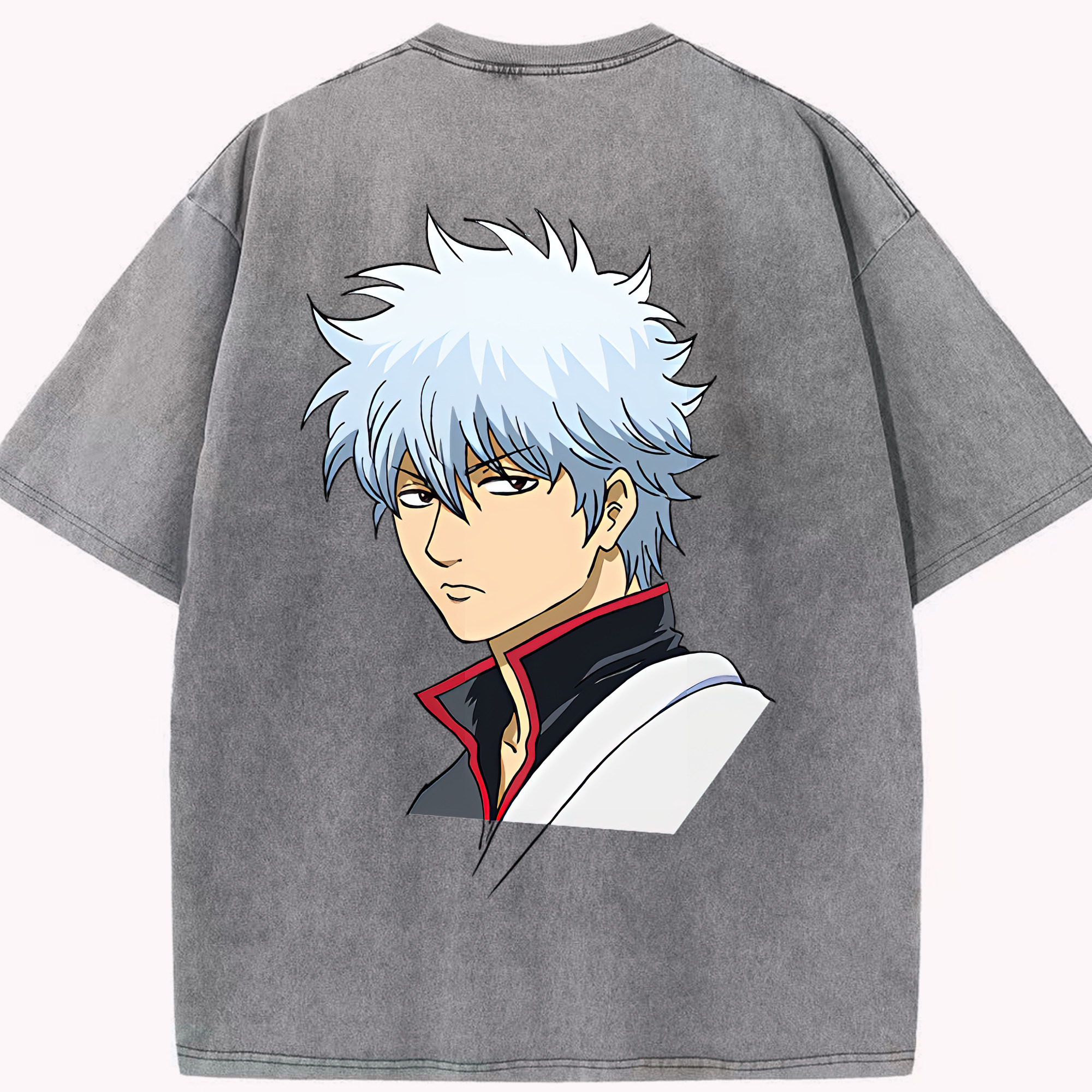 （画像用） ぎんたま 坂田銀時（さかたぎんとき） 神楽 志村新八（しむら しんぱち） GINTAMA Sakata Gintoki Kagura Shimura Shinpachi 綿100% ヴィンテージ風 半袖Tシャツ（背面プリント）